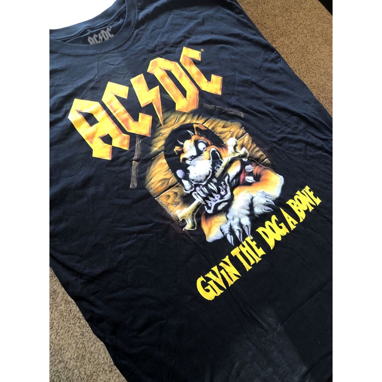 Bones VINTAGE ACDC T-Shirt Men 2XL Black Give a Dog a Bone Graphic Tee Rock Y2K VTG Mens Size US XXL / EU 58 / 5 - 3 Thumbnail