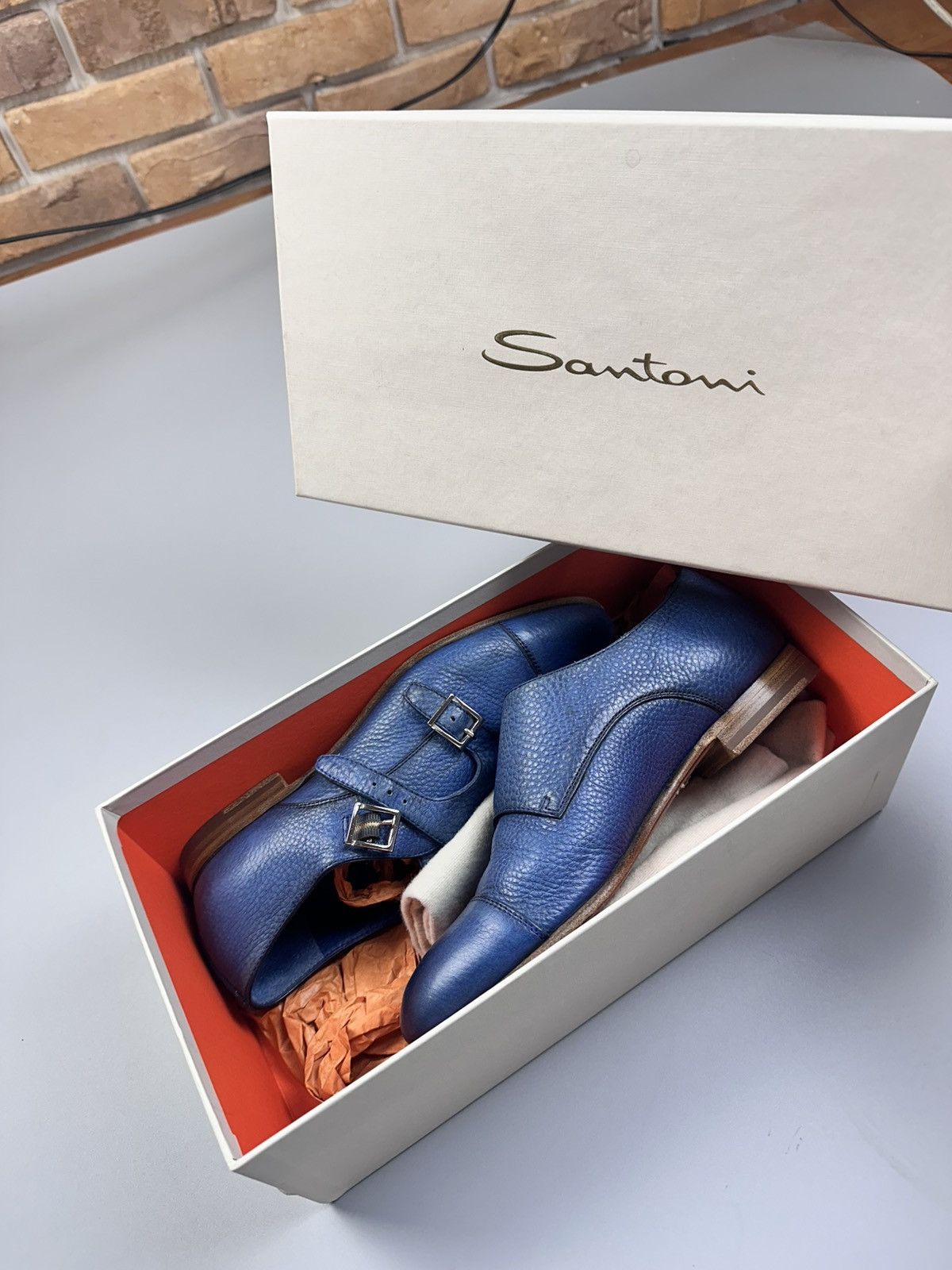 Santoni Santoni leather double-buckle shoe Size US 8 / IT 38 - 1 Thumbnail