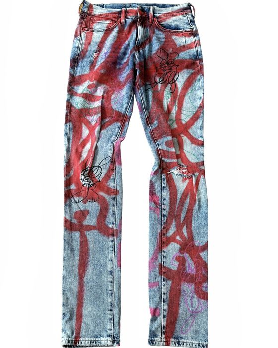 Skoloct 1 of 1 Skoloct Painted Graffiti Palm Denim | Grailed