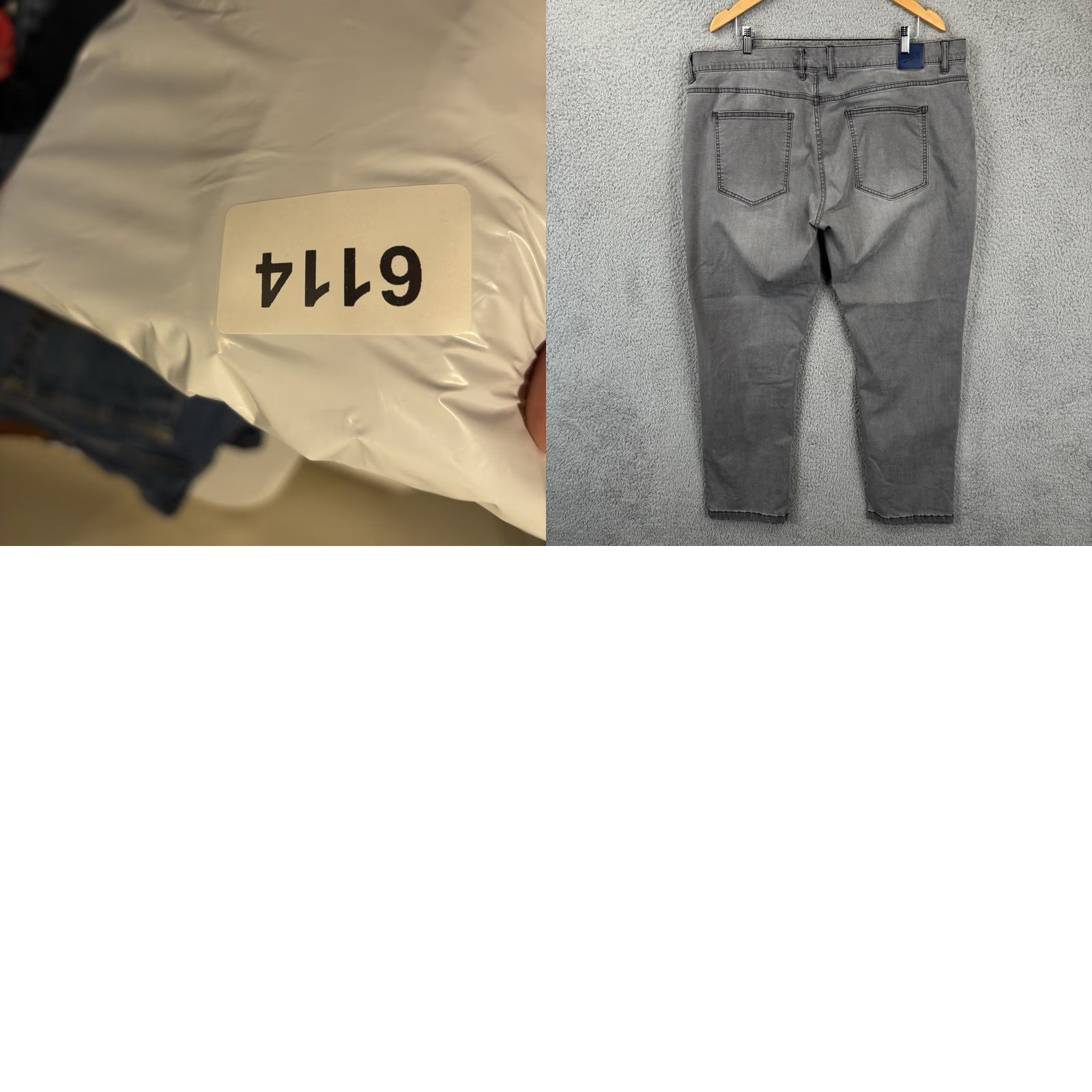 Denime Mugsy Jeans Mens Jeans 42x30 Beans Style FLX3NMG Gray Denim Straight Leg Pants Stretch Casual 30in Inseam Mens Size US 42 / EU 58 - 8 Thumbnail