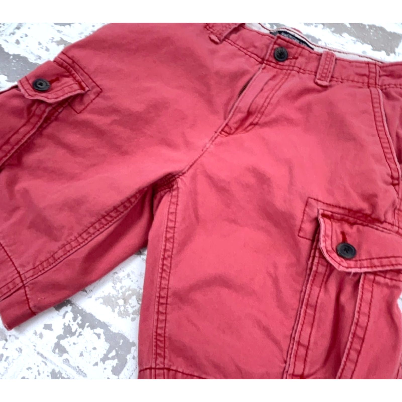 American Eagle Outfitters VINTAGE American Eagle Outfitters Cargo Shorts Men 30 Pink Red Khaki Twill Dad Preppy AEO VTG Y2K Size US 30 / EU 46 - 3 Thumbnail