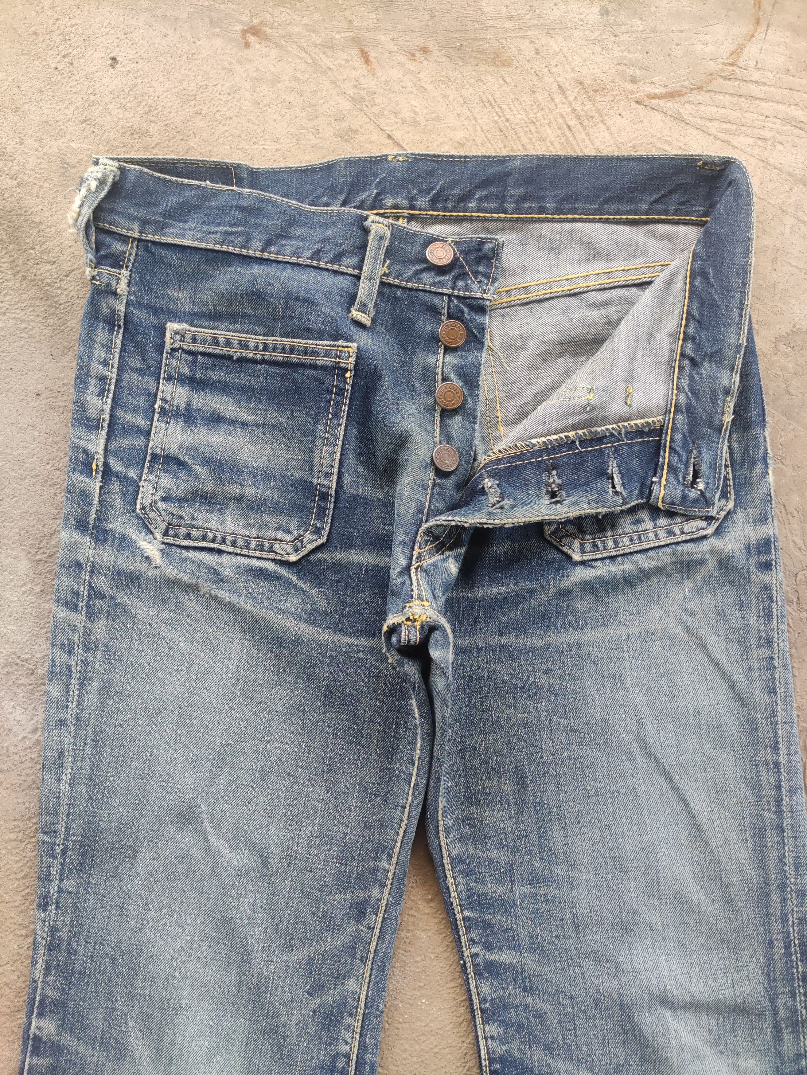 Japanese Brand Vintage Bigstone Flare Button Denim Distressed Faded Denim Size US 31 - 3 Thumbnail