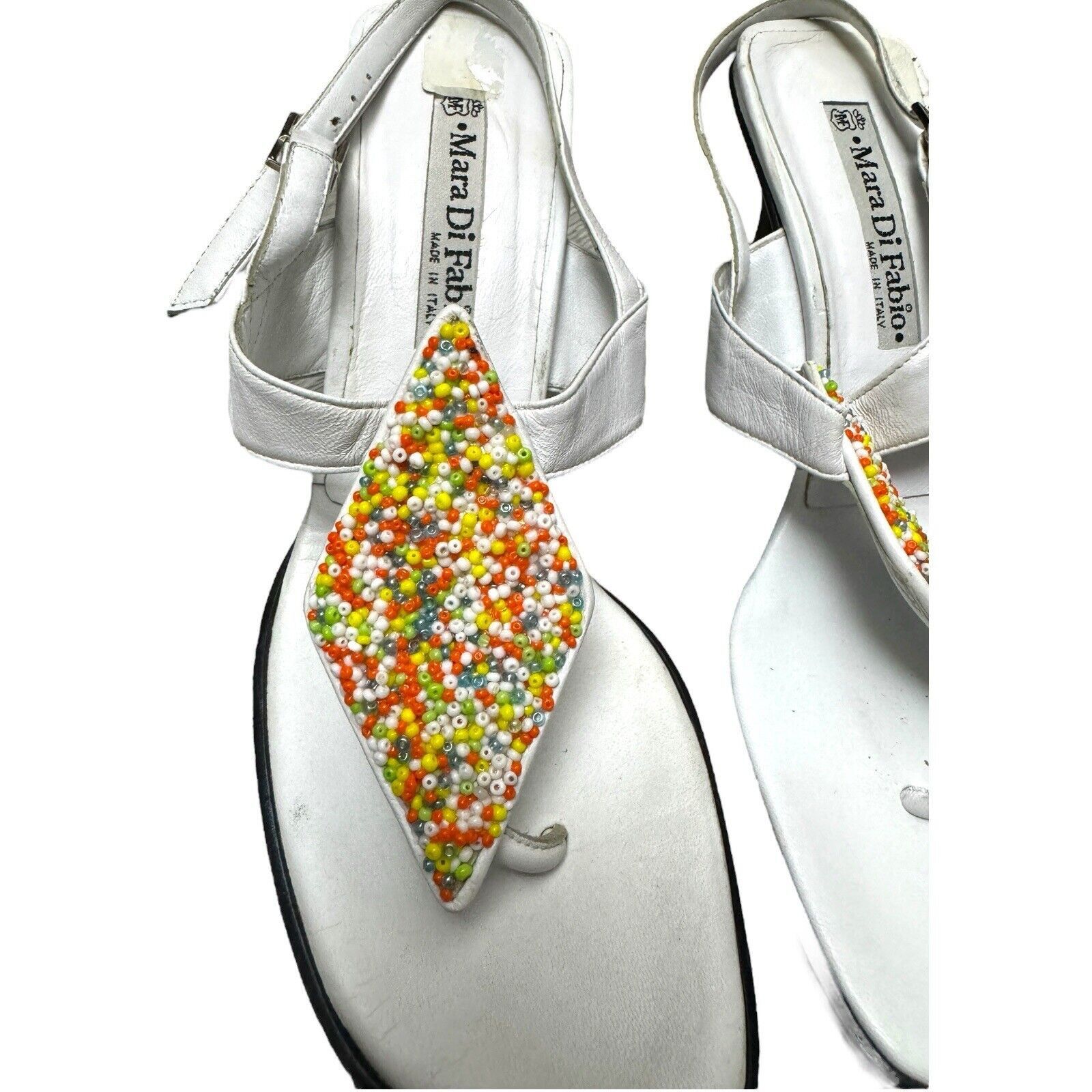 Designer MARA DI FABIO Italian Luxury Designer Beaded Heels Sandals Size US 6.5 / IT 36.5 - 2 Thumbnail