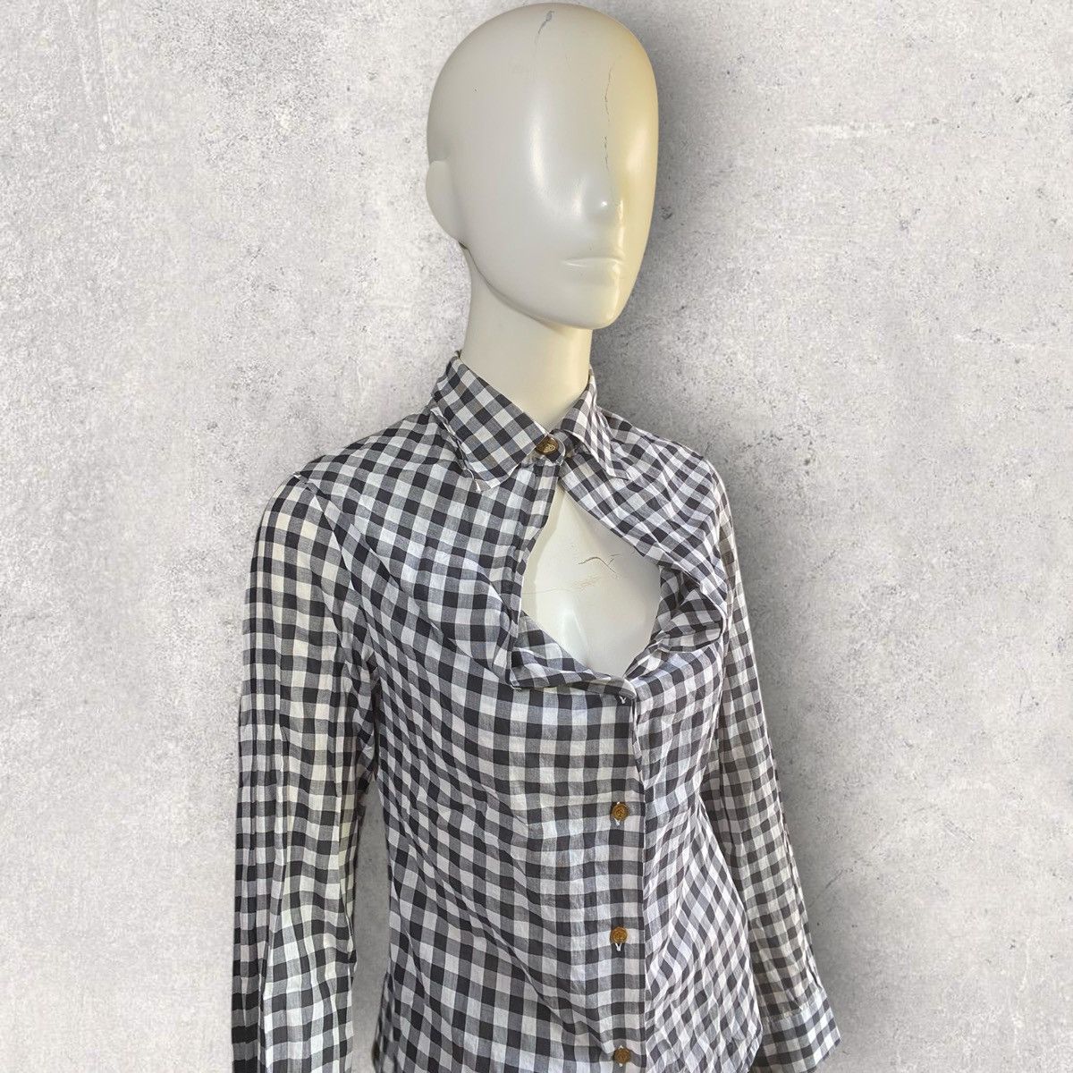 Vivienne Westwood SS07 Open Chest Plaid Button Up Shirt Size S / US 4 / IT 40 - 2 Thumbnail