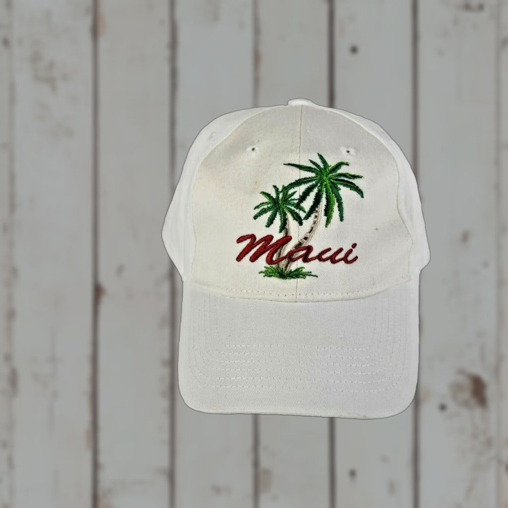 Vintage Maui Maui Surf White Snapback Men Palm Tree Embroider Logo Baseball Cap Hat Cotton Cap Size ONE SIZE - 1 Thumbnail