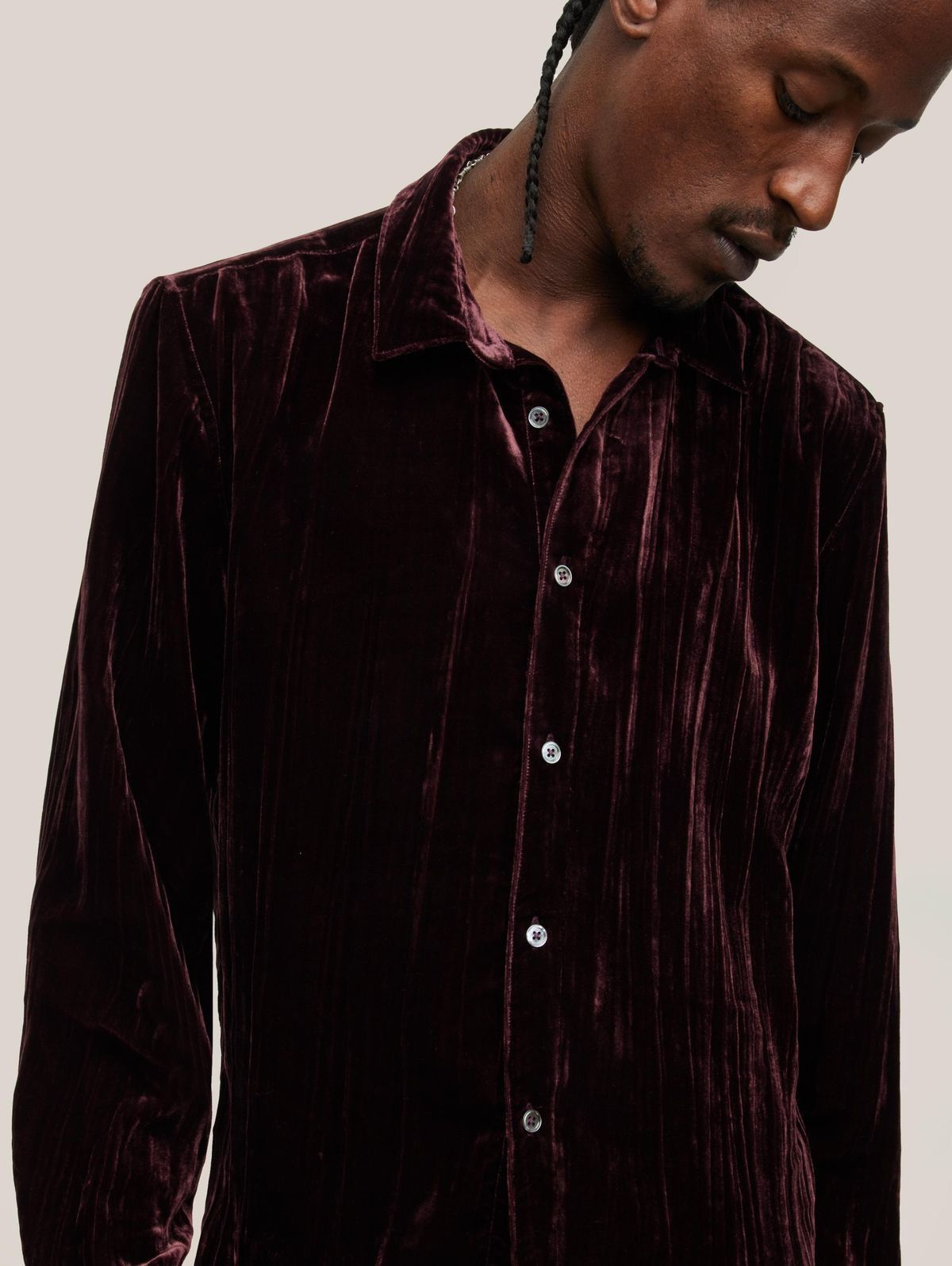 John Varvatos Crinkled Velvet slim Shirt large Size US L / EU 52-54 / 3 - 2 Thumbnail