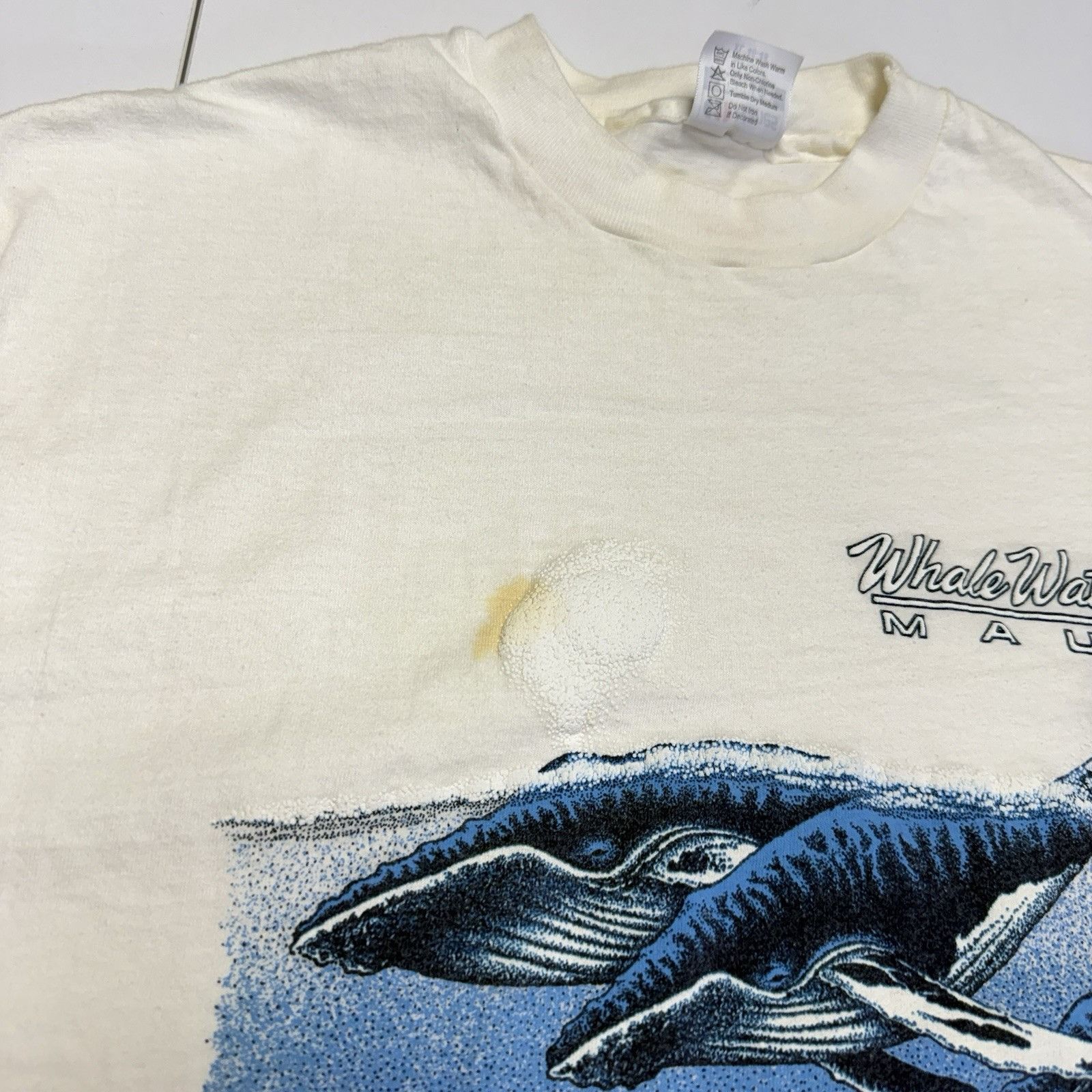 Vintage Vintage Whale Watch Maui Hawaii T Shirt White 90s Size US XL / EU 56 / 4 - 4 Thumbnail