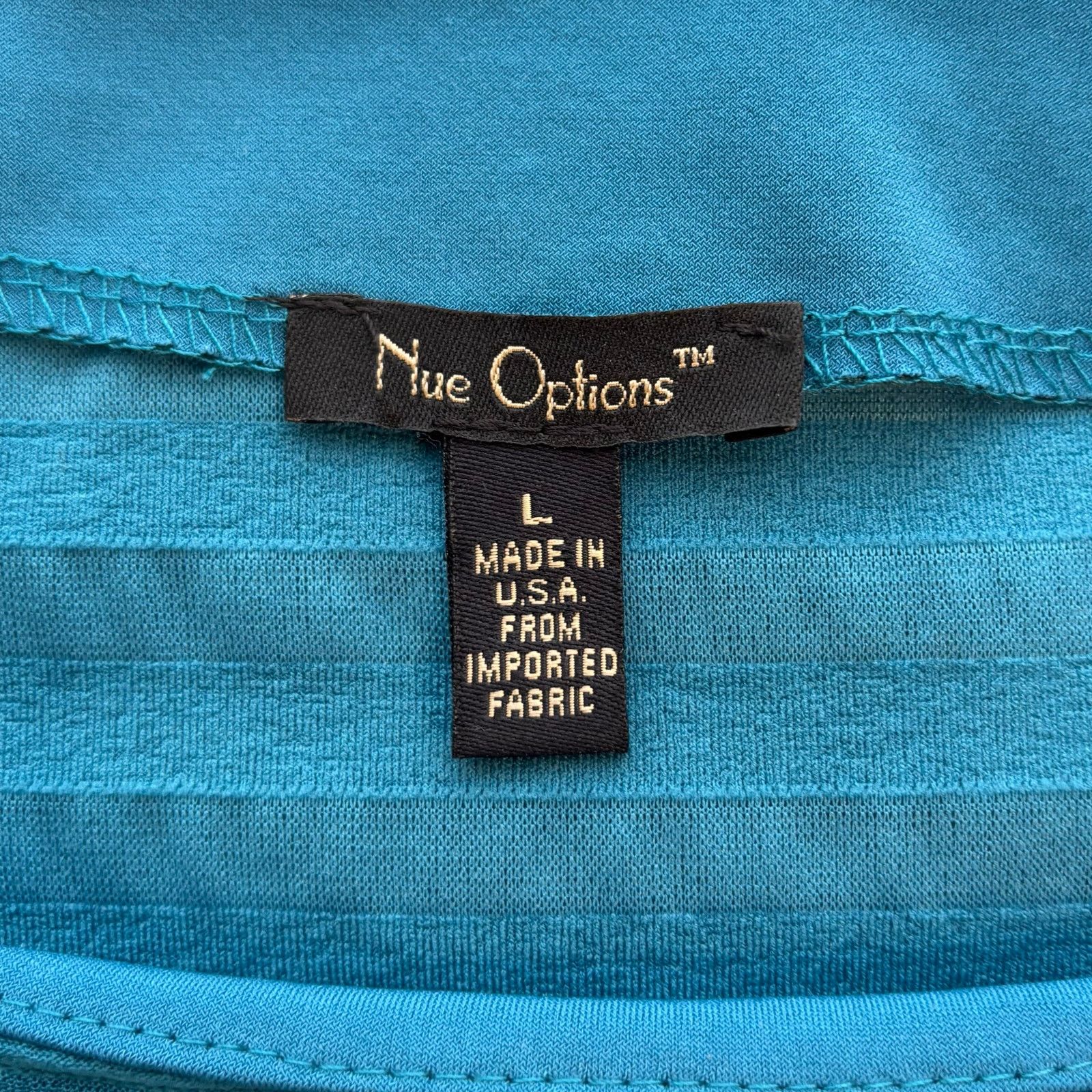 Other Nue Options Teal Ruffled Square Neck Blouse Size L Size L / US 10 / IT 46 - 10 Thumbnail