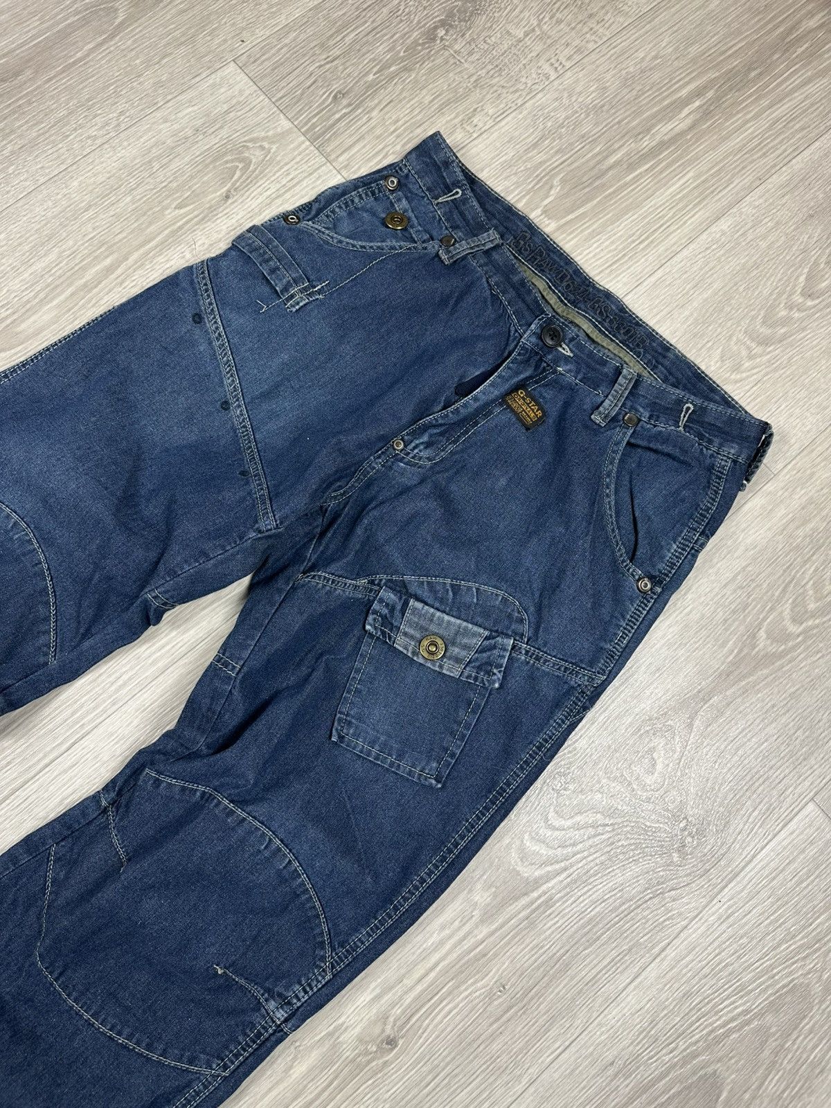 G-Star × Vintage Vintage G Star Raw Denim Biker Cargo Double Knee Pants Size US 32 / EU 48 - 2 Thumbnail