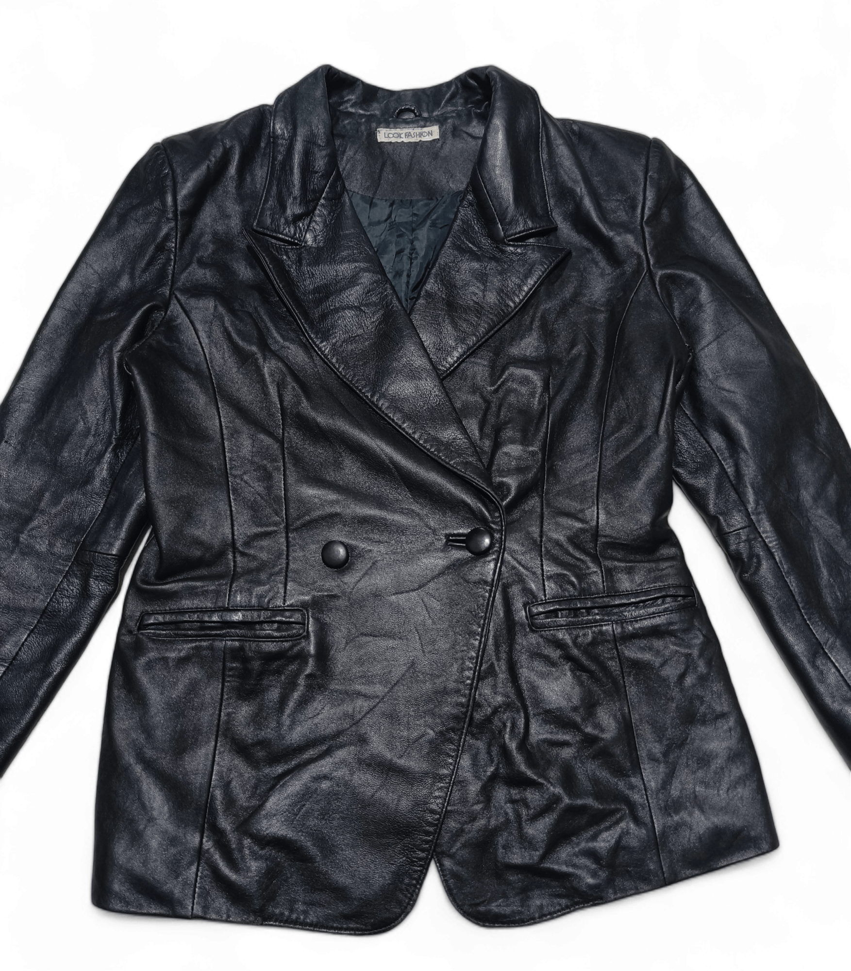 Other Vintage Women's LOOK FASHION Sheepskin Leather Blazer Jacket Size M / US 6-8 / IT 42-44 - 3 Thumbnail
