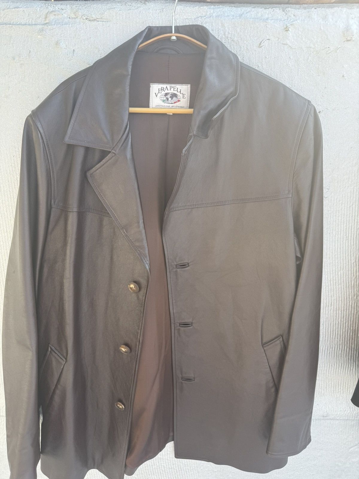 Vintage Burgundy Leather Jacket (Made in Italy) Size US L / EU 52-54 / 3 - 2 Thumbnail