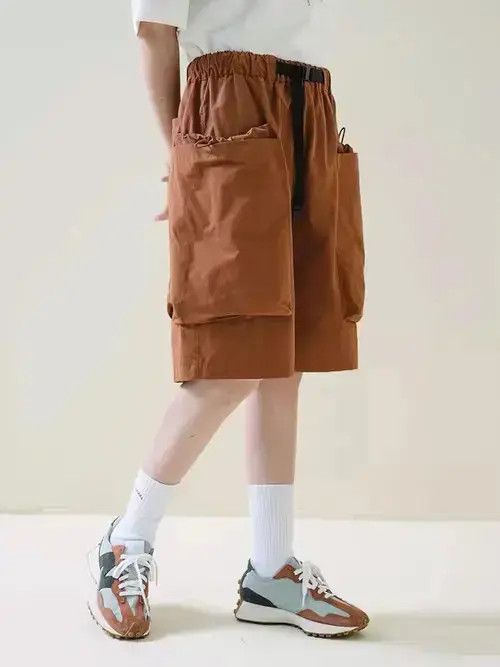 Japanese Brand 21SS Indigo Union Japan Brown Big Pockets Relaxed Fit Shorts Size US 32 / EU 48 - 4 Thumbnail