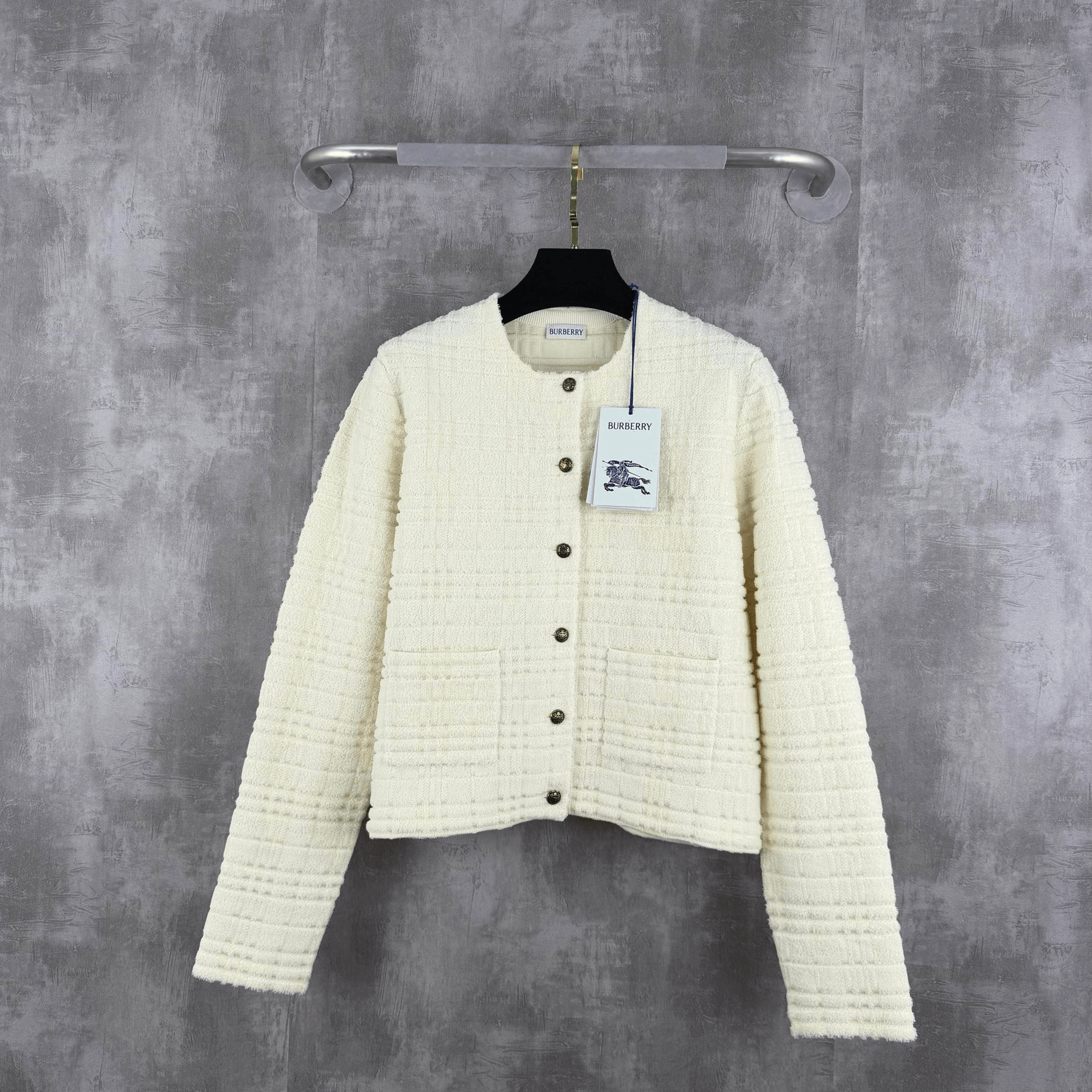 Burberry Burberry 2026 Beige Check Wool Tweed Coat Size M / US 6-8 / IT 42-44 - 1 Thumbnail