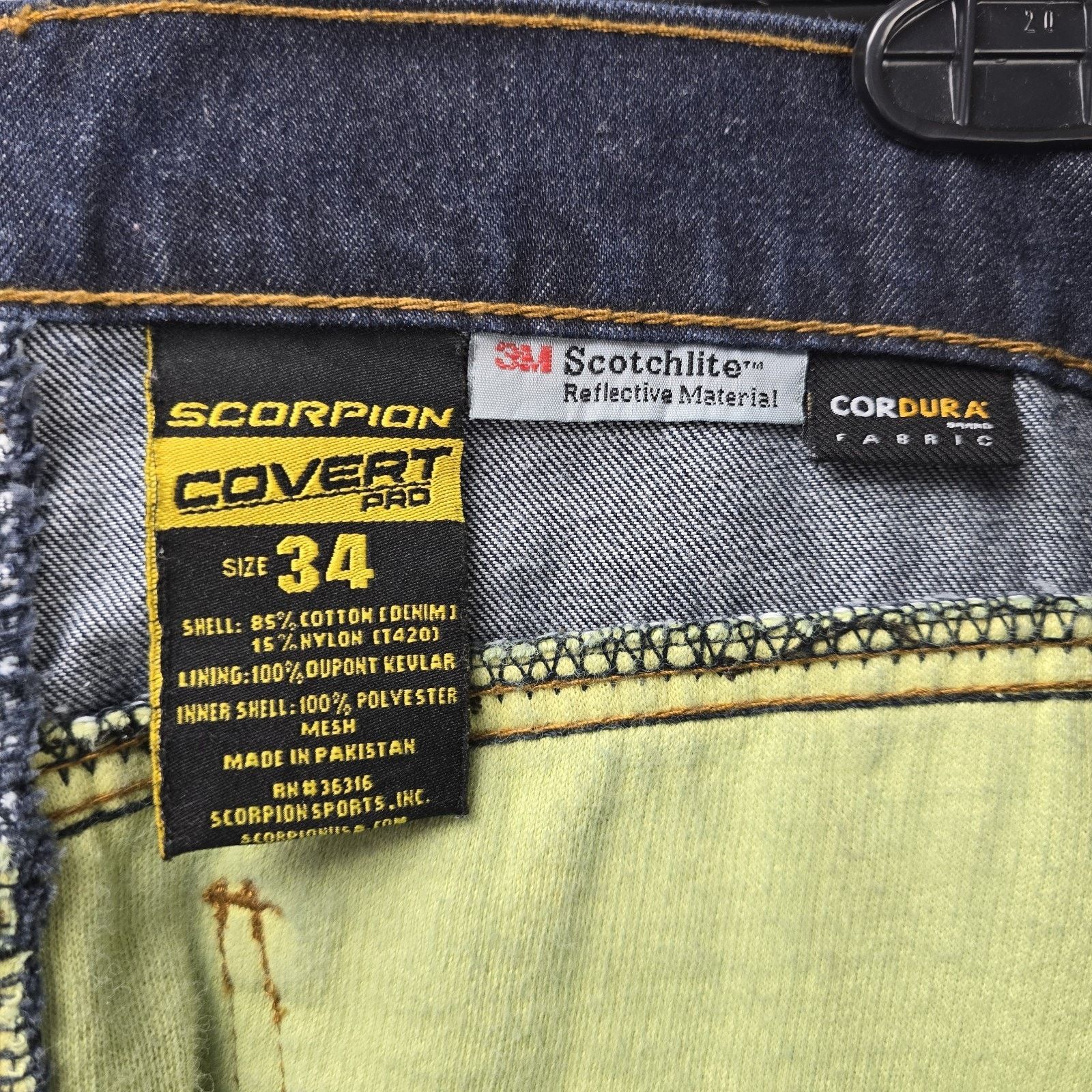 Other Scorpion EXO Covert Pro Motorcycle Riding Jeans Mens 34x32 Size US 34 / EU 50 - 8 Thumbnail