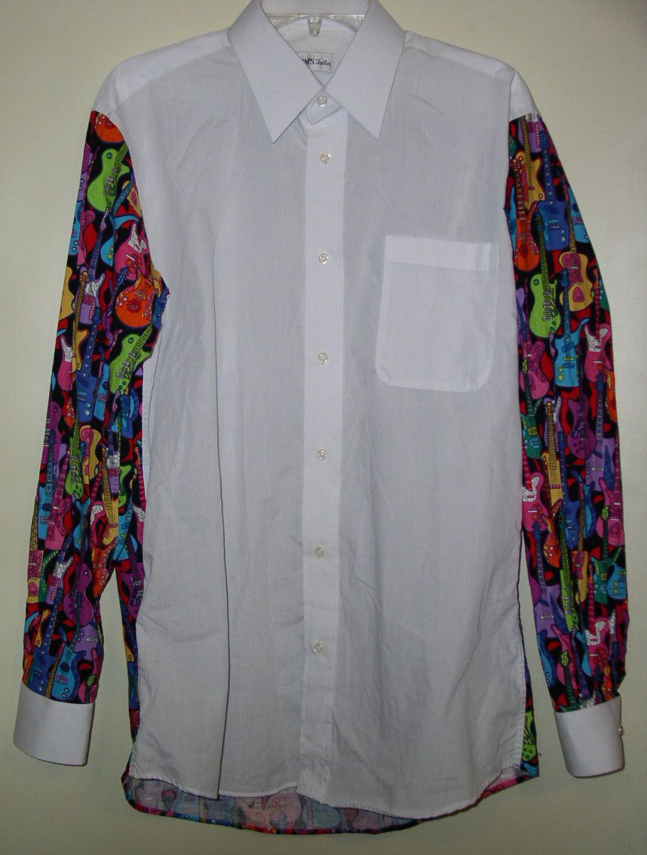 Guitar Shirt LIM'S Tailor Casual Dress Custom Novelty Hippie