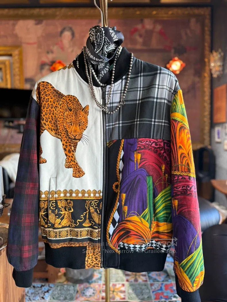 Versace Versace Printed cotton sweatshirt leopard jacket Size US XL / EU 56 / 4 - 3 Thumbnail
