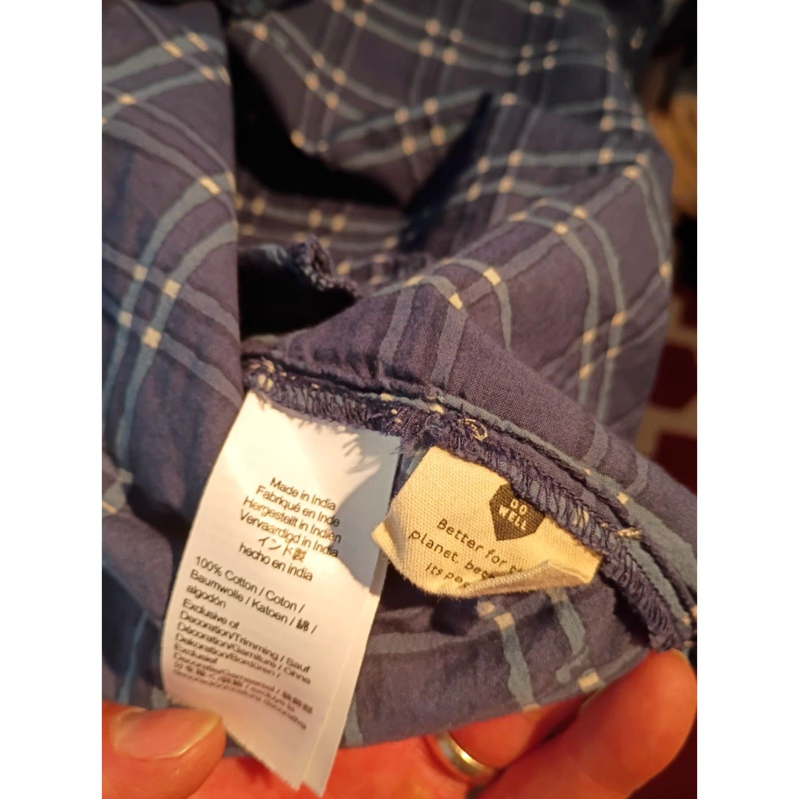 Madewell Madewell Tunic Women S Blouse Blue White Checkered 100% Cotton Made In India Size S / US 4 / IT 40 - 6 Thumbnail