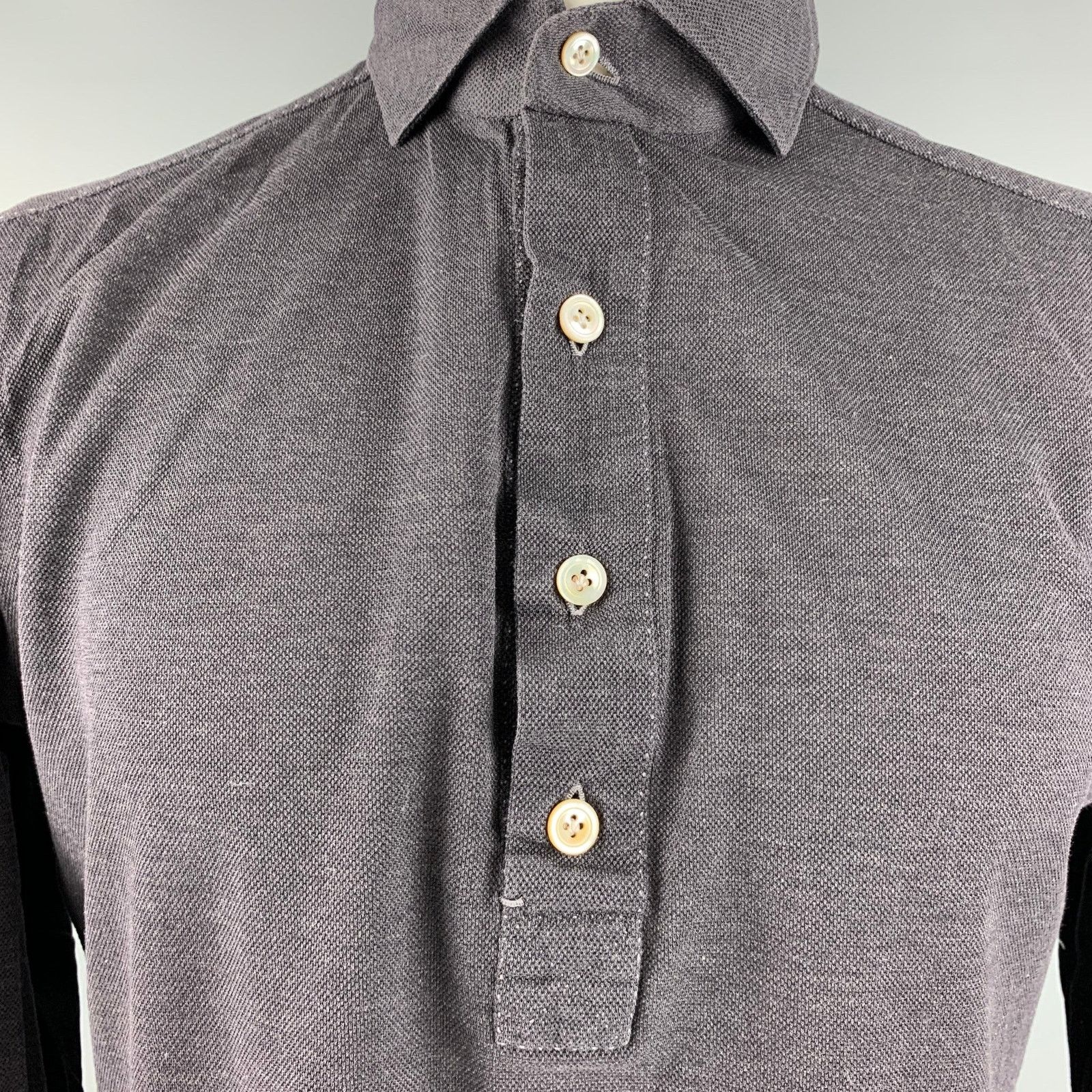 Other FIORENZO Size S Grey Solid Cotton Long Sleeve Polo Size US S / EU 44-46 / 1 - 2 Thumbnail