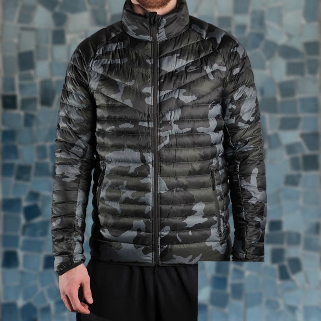Nike Nike Jacket Men’s S Guild 550 Grey Duck Down Camo Puffer Full Zip Tech Quilted Size US S / EU 44-46 / 1 - 1 Thumbnail