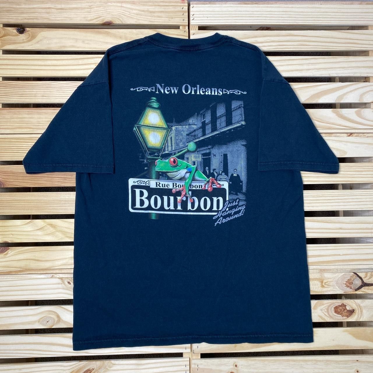 Gildan Vintage Bourbon Street NOLA Black Frog Tee Size Large Size US L / EU 52-54 / 3 - 1 Thumbnail