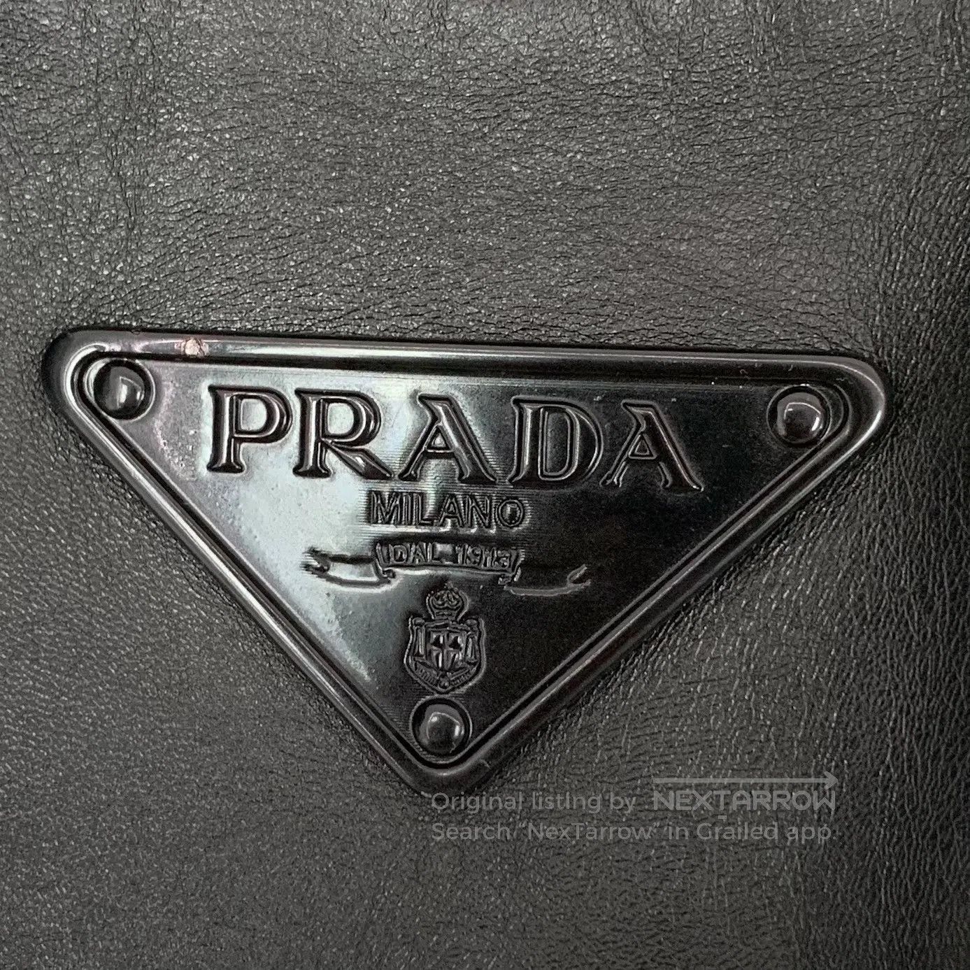 Prada Prada Black triangle logo leather collar zip long-sleeve l Size S / US 4 / IT 40 - 5 Thumbnail