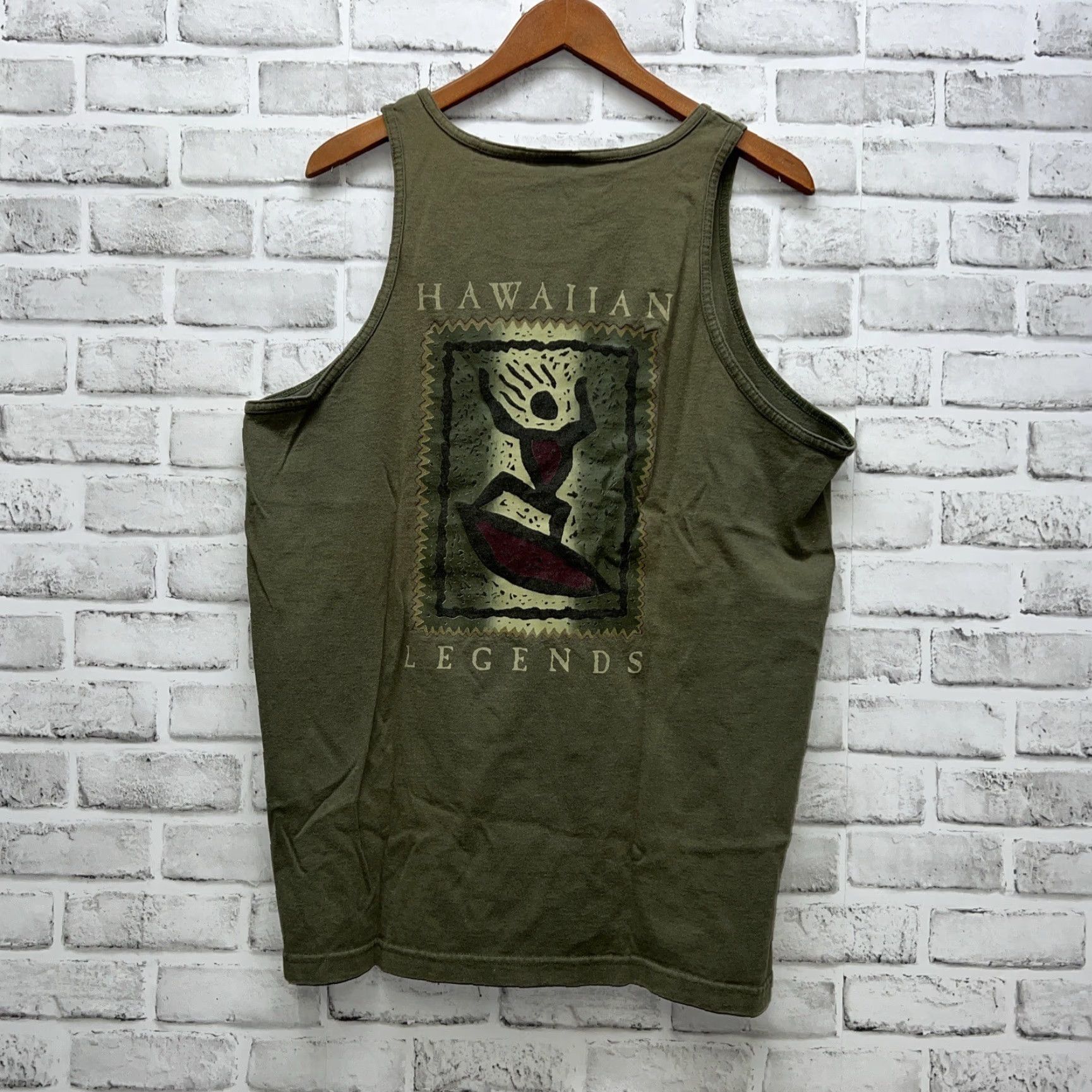 Vintage VINTAGE Murina Hawaiian Shirt Mens XL Green Muscle / Tank Top Hawaii Theme 80s 90s Mens Size US XL / EU 56 / 4 - 4 Thumbnail