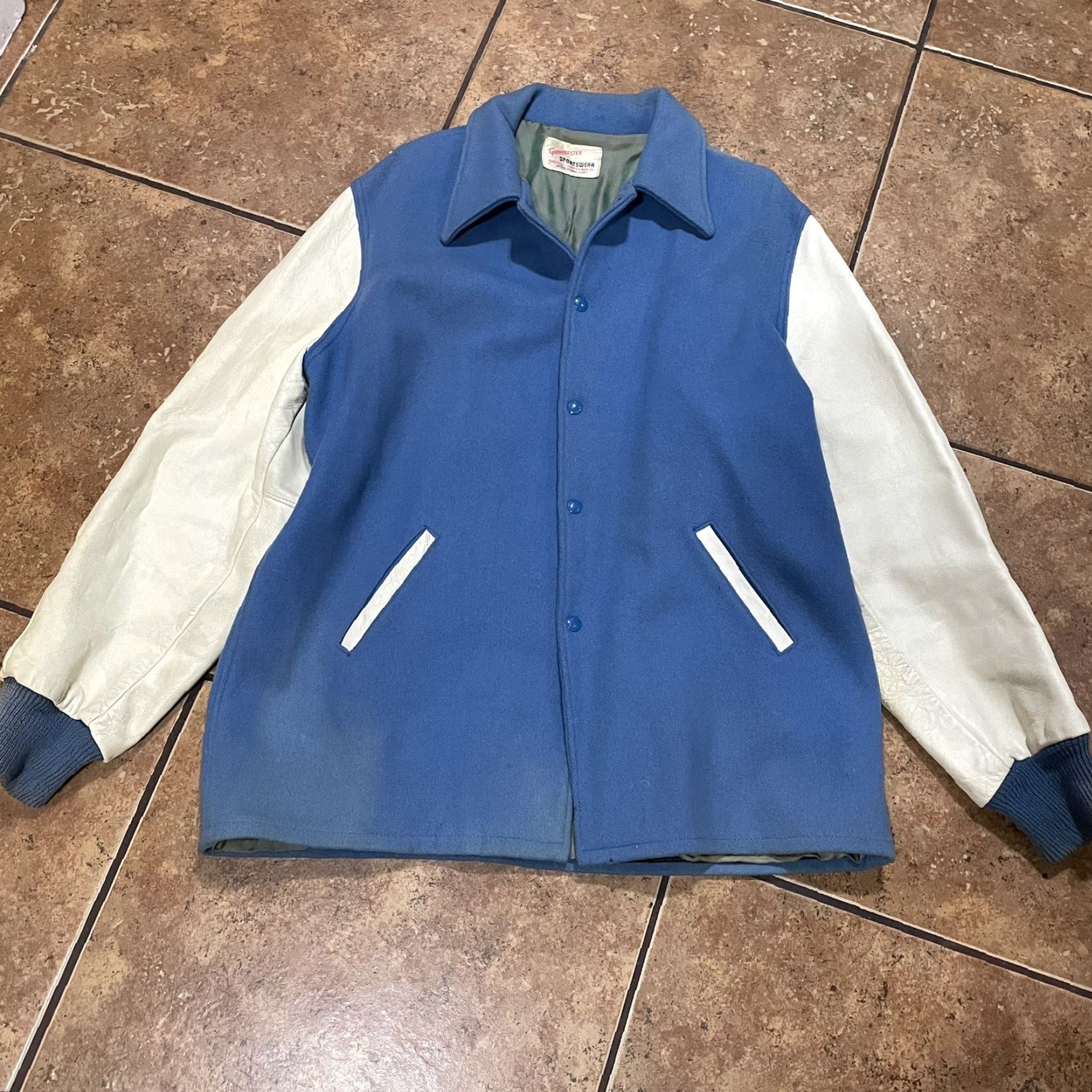 Vintage VINTAGE Game Master Sportswear Varsity Jacket Men's 46 Black Yellow Leather Wool USA 60s 50s - Size US S / EU 44-46 / 1 - 2 Thumbnail