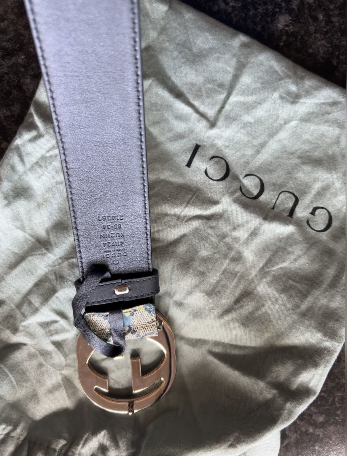 Gucci Floral Blue Gucci Monogram Belt Size 32 - 9 Thumbnail