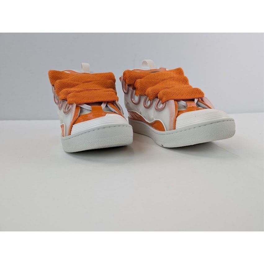 Lanvin o1rshd1 Leather Curb Low-Top Sneaker in Orange / White Size US 9 / EU 42 - 5 Thumbnail