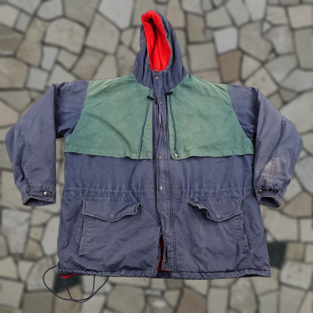 Polo Ralph Lauren VINTAGE Polo Ralph Lauren Jacket XL Parka Blue Hi Tech Fleece Lined Cotton Polyester Water Resistant 90s Mens Size US XL / EU 56 / 4 - 1 Thumbnail