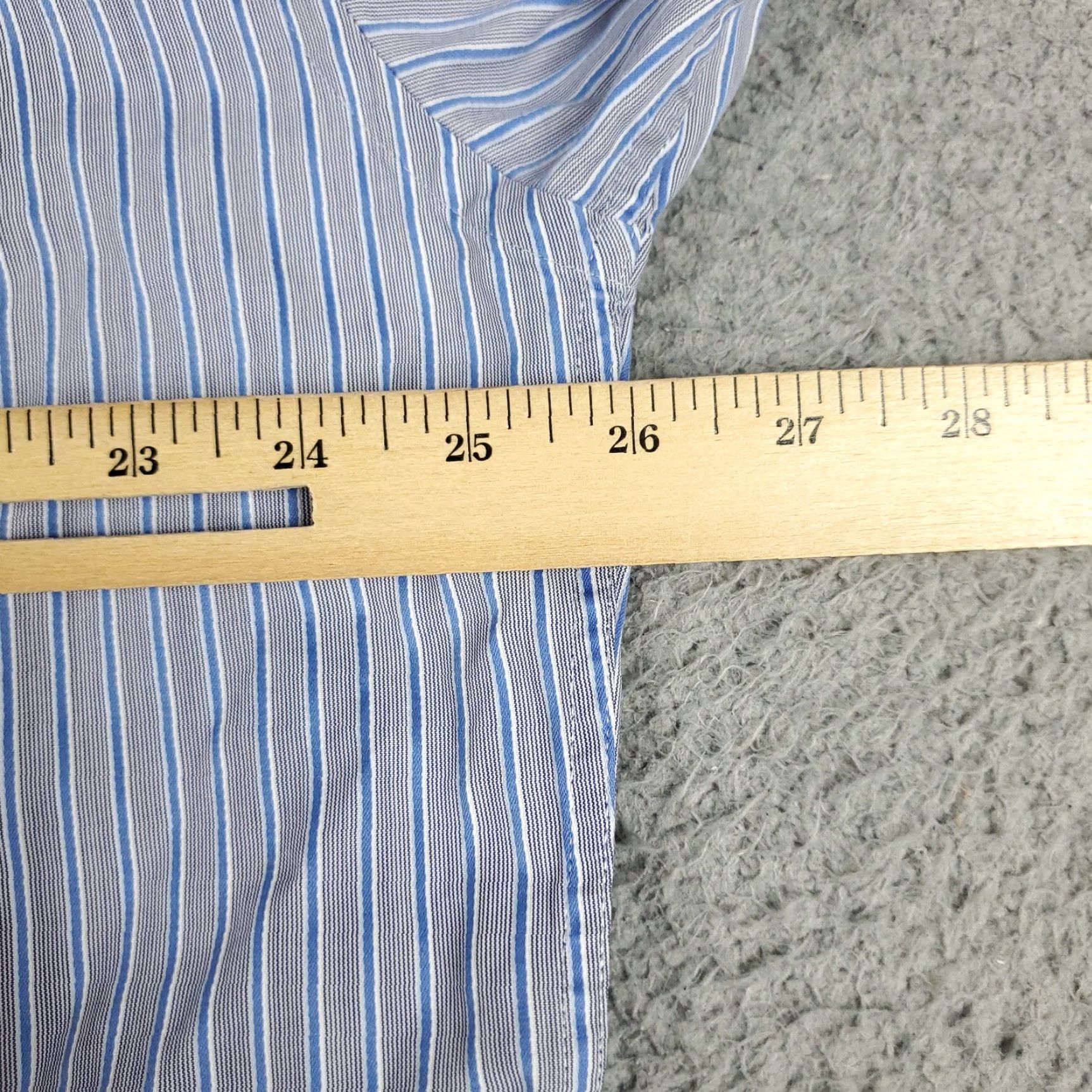 Faconnable Façonnable Shirt Mens XL Blue Striped Button-Up Long Sleeve Collared Cotton Casual Dress Shirt Men XL Blue Striped Modern Preppy Size US XL / EU 56 / 4 - 7 Thumbnail
