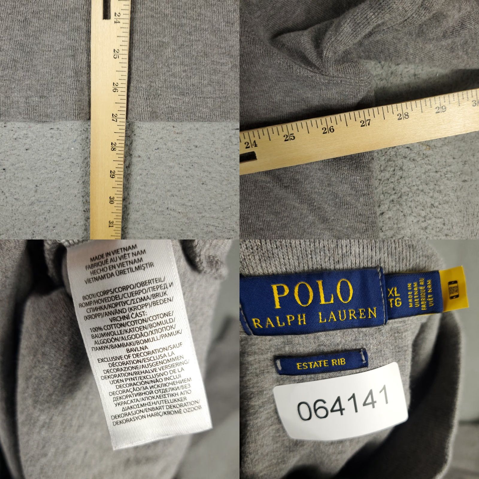 Polo Ralph Lauren Polo Ralph Lauren Sweater Mens XL Gray 1/4 Zip Pullover Knit Classic Preppy Size US XL / EU 56 / 4 - 8 Thumbnail