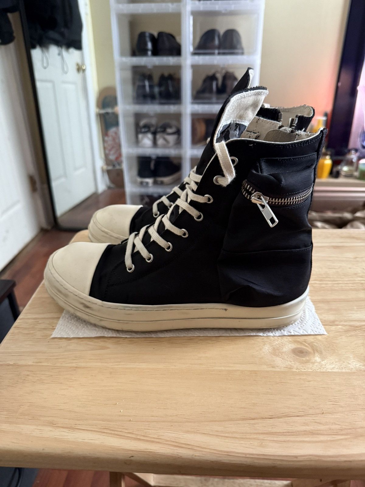 Rick Owens Rick Owens DRKSHDW Cargo Ramones Black/Milk 41.5 Size US 8.5 / EU 41-42 - 2 Thumbnail