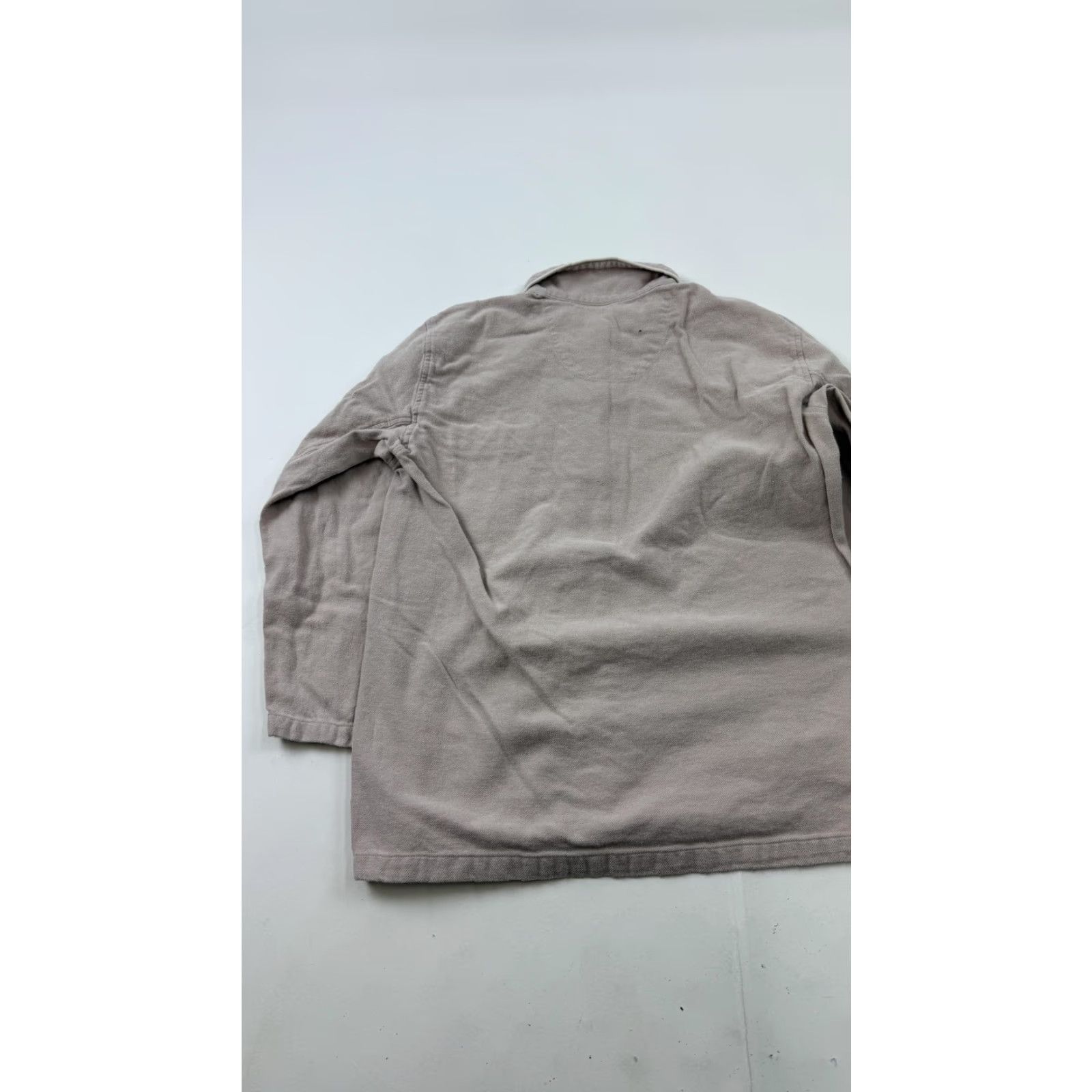 Muji MUJI Pajama Top Womens M Pink Beige Flannel Button Sleep Shirt Lounge Shirt Bedwear Size M / US 6-8 / IT 42-44 - 4 Thumbnail