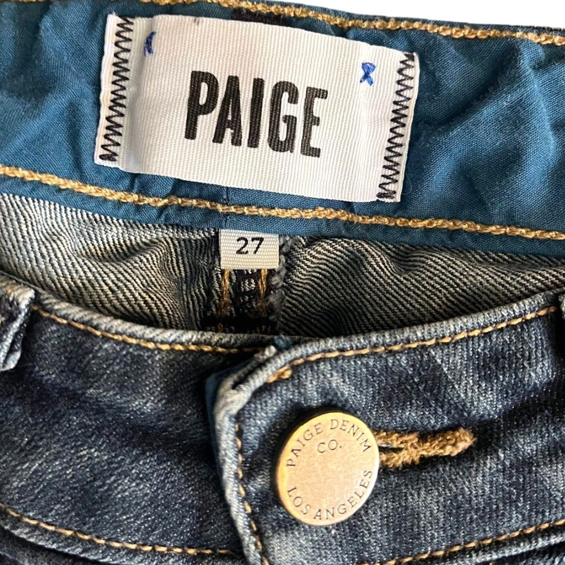 Paige Paige Jeans Womens 27 Boot Cut Denim Dark Wash Low Rise 27 Regular 30 Inseam Women's Jeans Black? Size 27" / US 4 / IT 40 - 7 Thumbnail