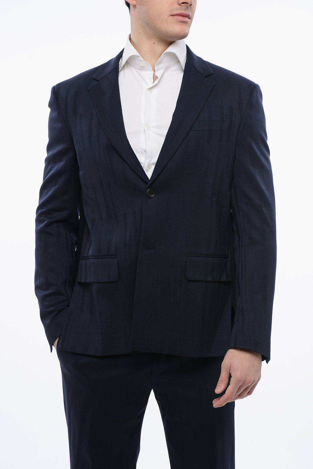 Off-White og1mm1025 Virgin Wool Blend Blazer in Blue Size US L / EU 52-54 / 3 - 1 Thumbnail