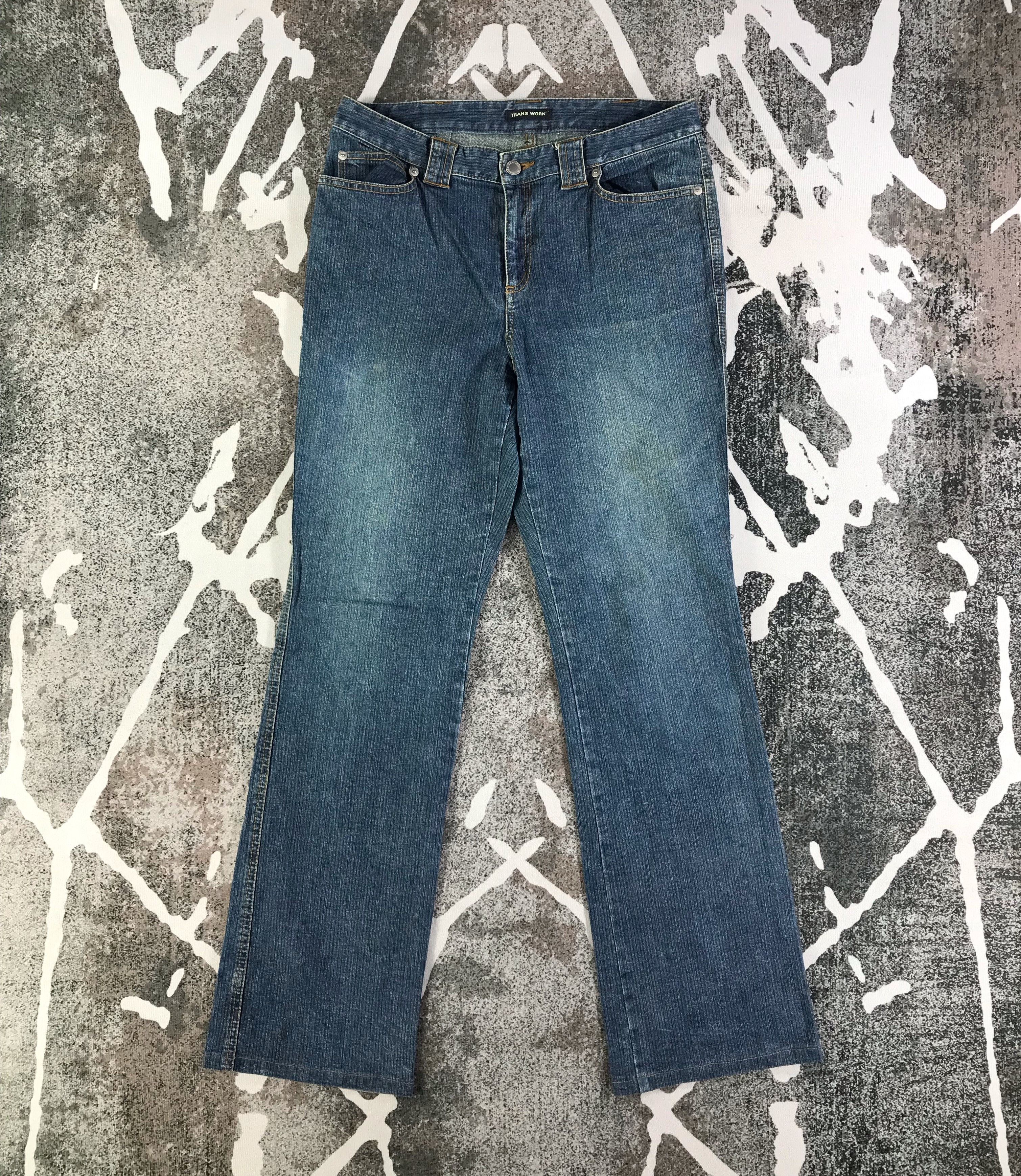 Japanese Brand Trans Work Blue Flared Jeans KJ1997 Size US 31 - 1 Thumbnail