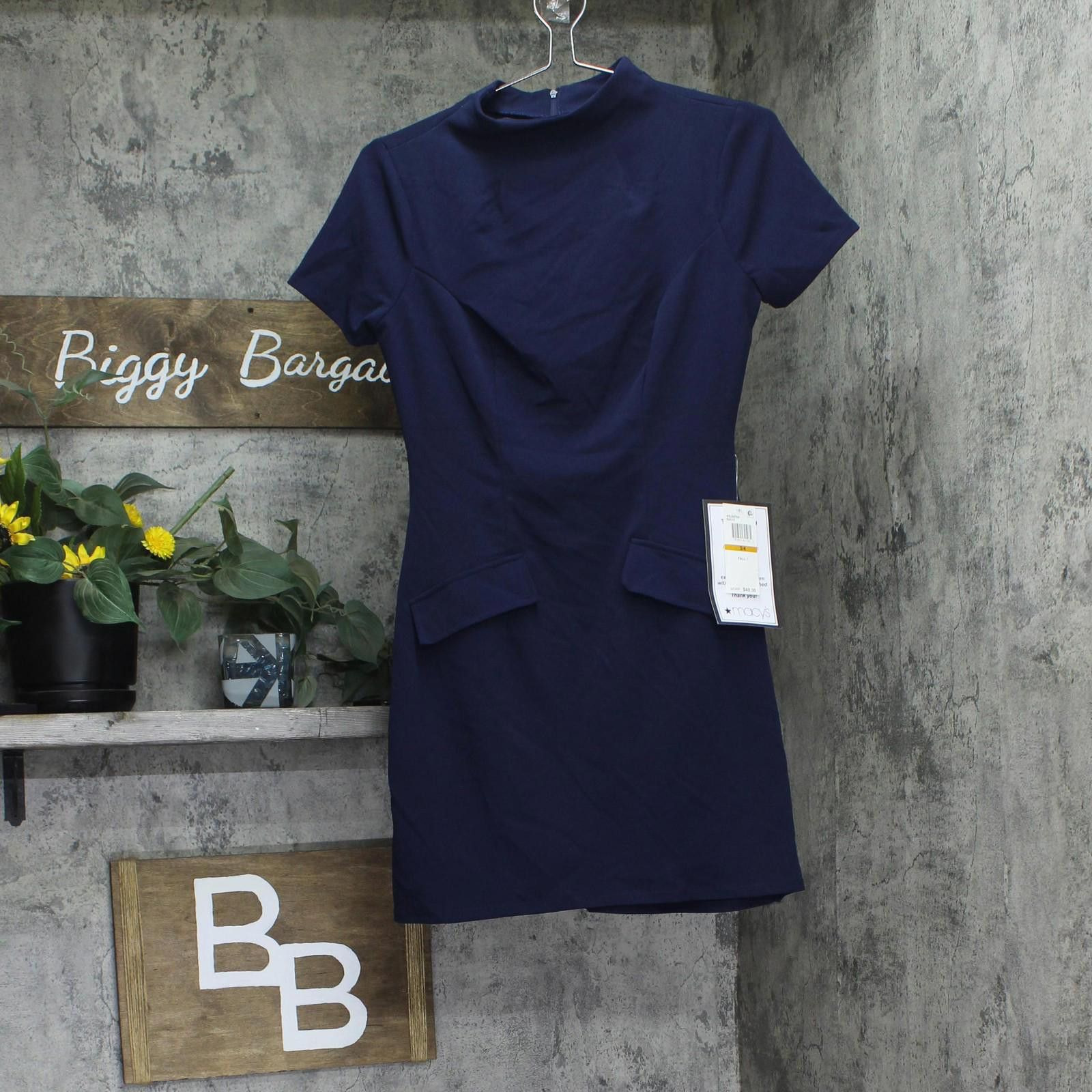 Other Nwt B. Darlin Mockneck Mini Dress 45uap84 Navy Blue 3/4 Size M / US 6-8 / IT 42-44 - 1 Thumbnail
