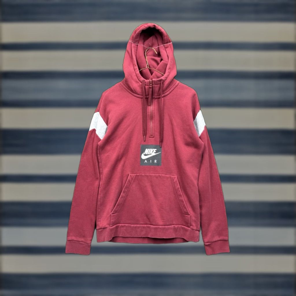 Nike Nike Air Sweatshirt Mens Small Maroon Drawstring 1/4 Zip Nike Air Logo Graphic Size US S / EU 44-46 / 1 - 1 Thumbnail
