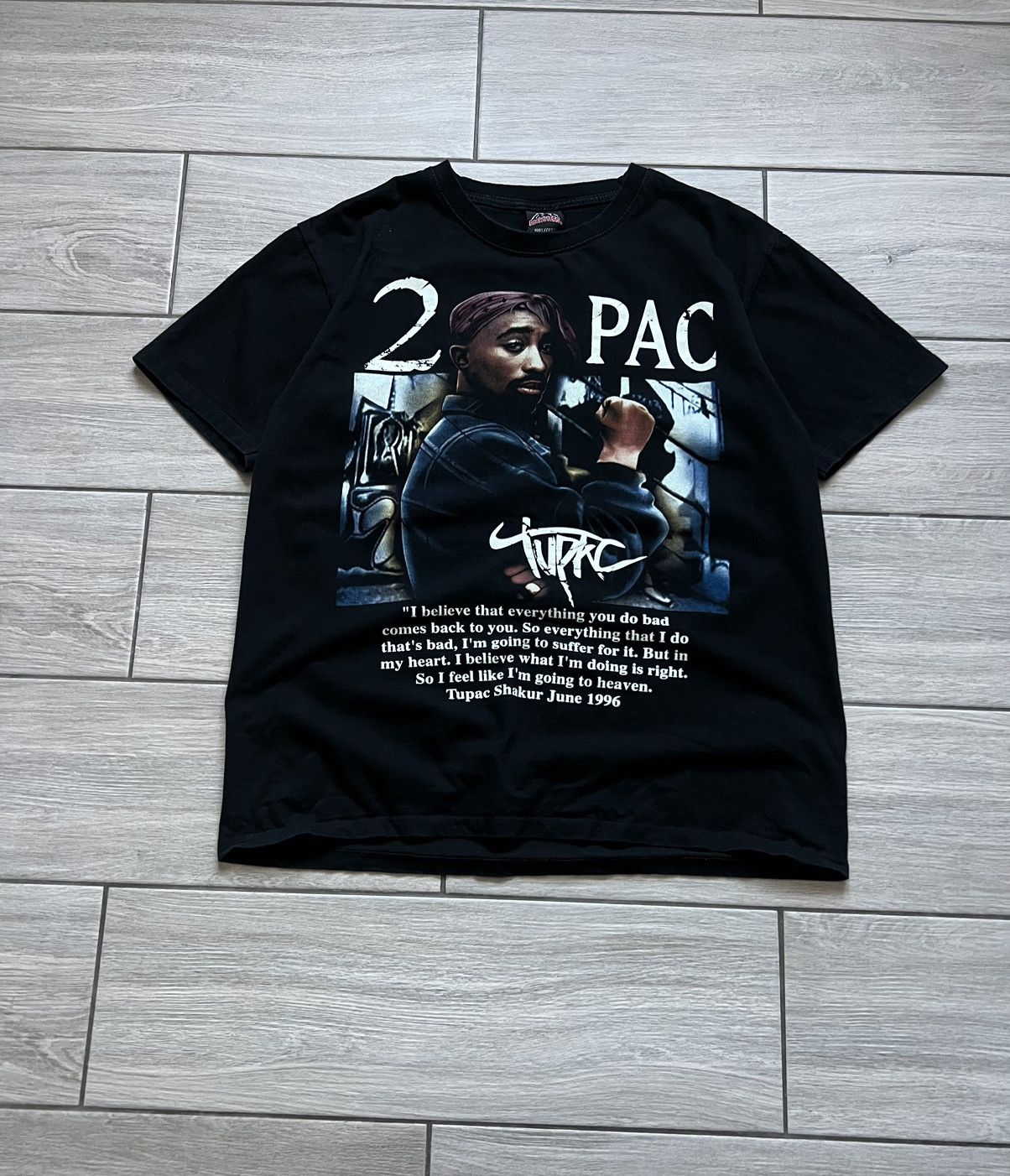 Band Tees × Rap Tees × Vintage Vintage 2Pac Tupac Shakur 1996 Men’s Black T-Shirt Size US L / EU 52-54 / 3 - 2 Thumbnail