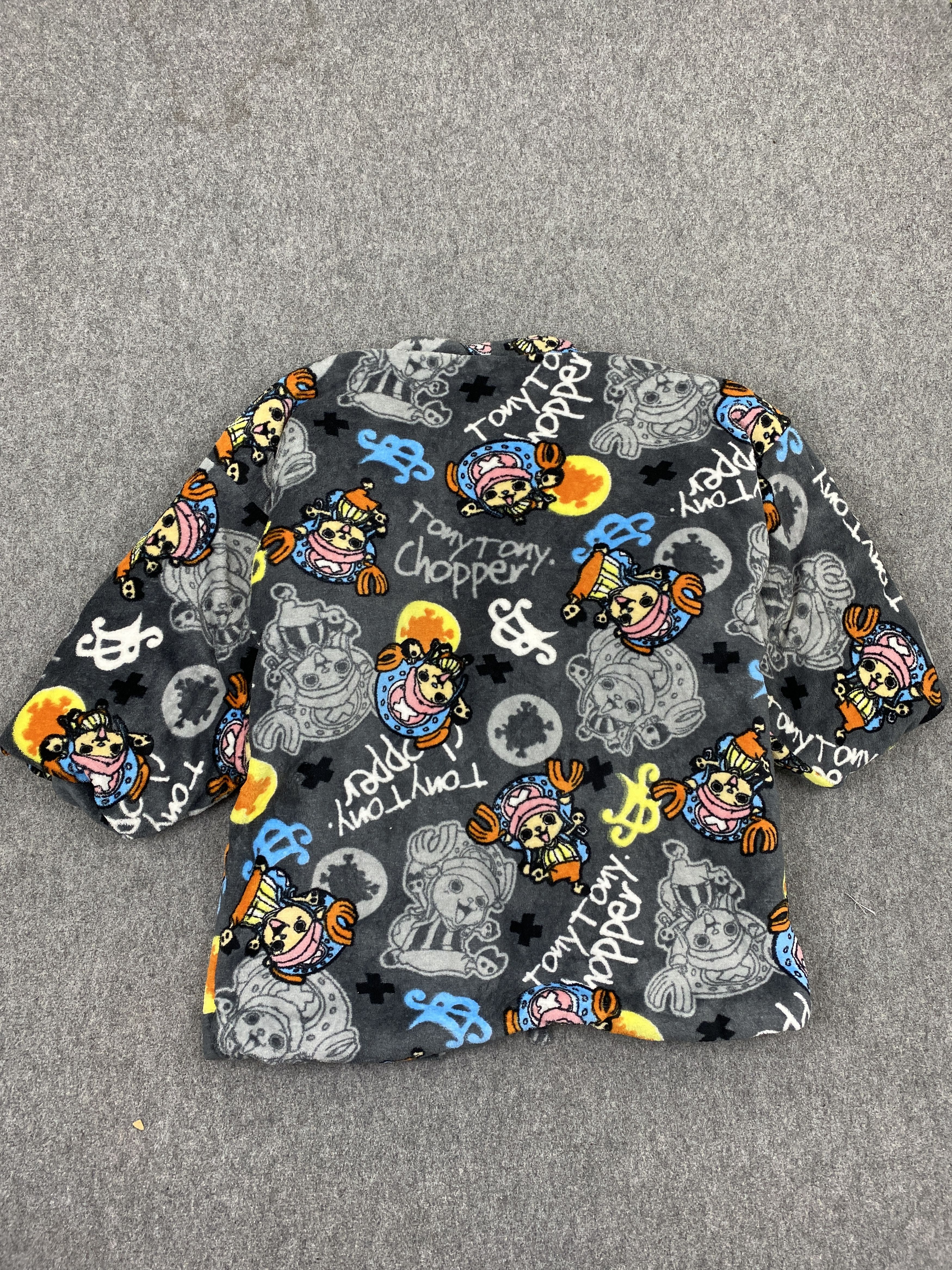 Japanese Brand Vintage One Piece Tony Tony Chopper Fleece Kimono MJ0078Z Size US M / EU 48-50 / 2 - 2 Thumbnail