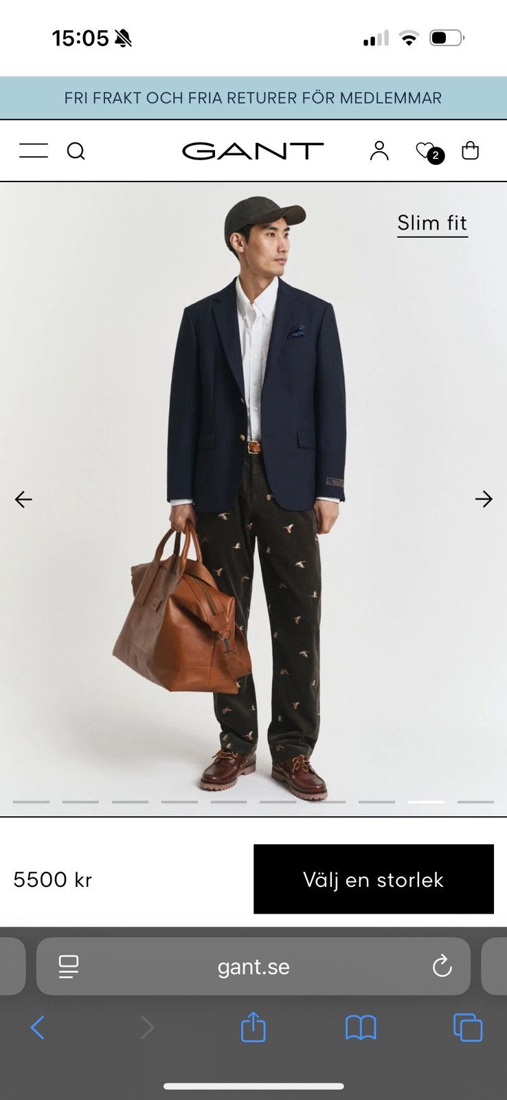 Gant Gant Club Blazer Blue Size 36R - 10 Thumbnail