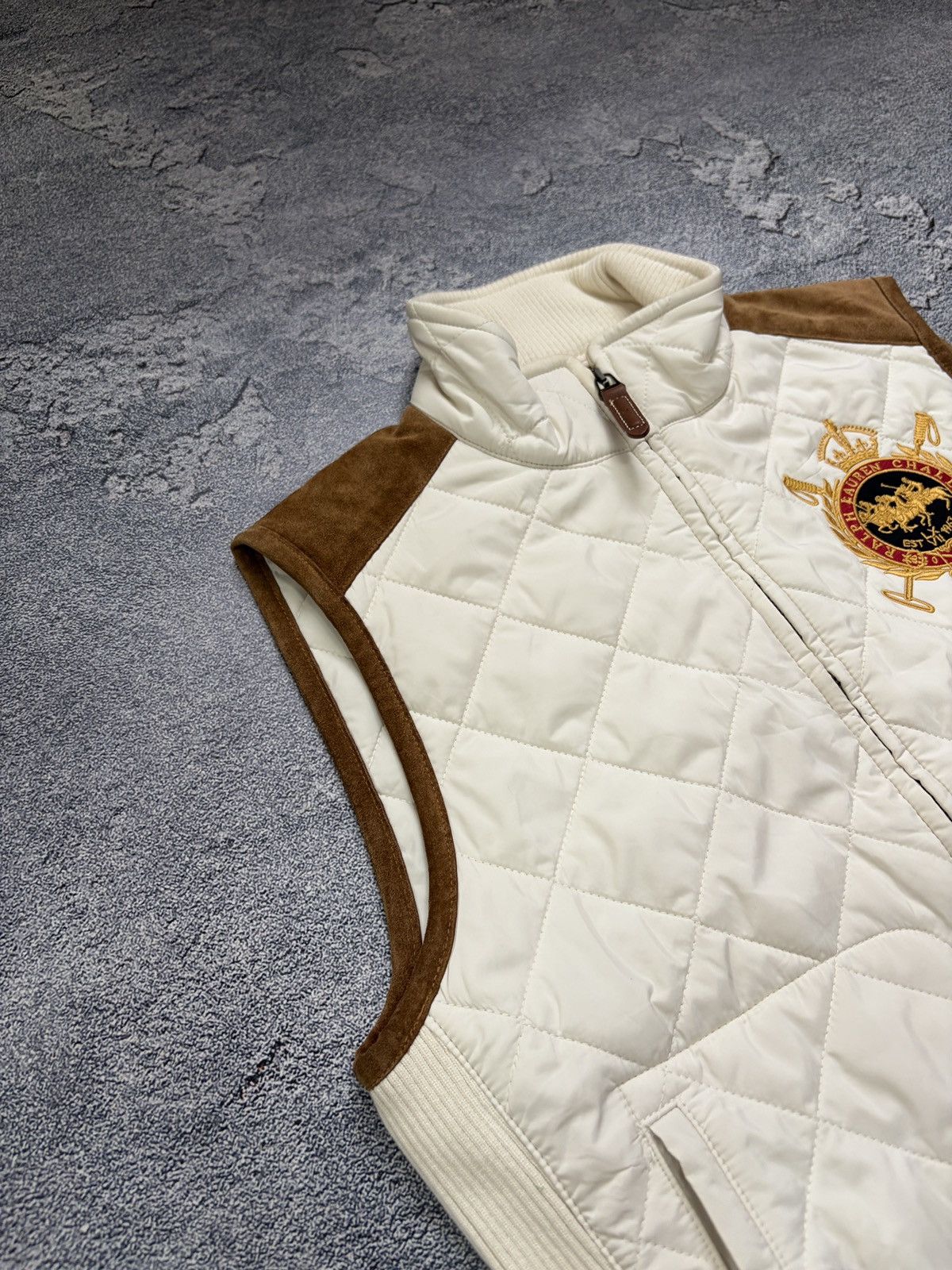 Ralph Lauren Ralph Lauren Challenge Quilted Rugby Vest Suede Patch M Size M / US 6-8 / IT 42-44 - 8 Thumbnail