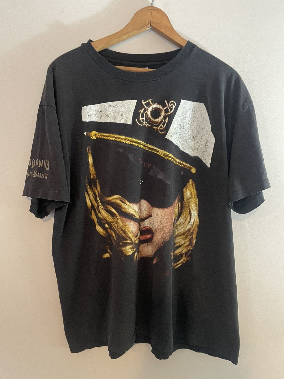 image of Band Tees x Vintage 93 Madonna Big Face Single Stitch in Black, Men's (Size XL)