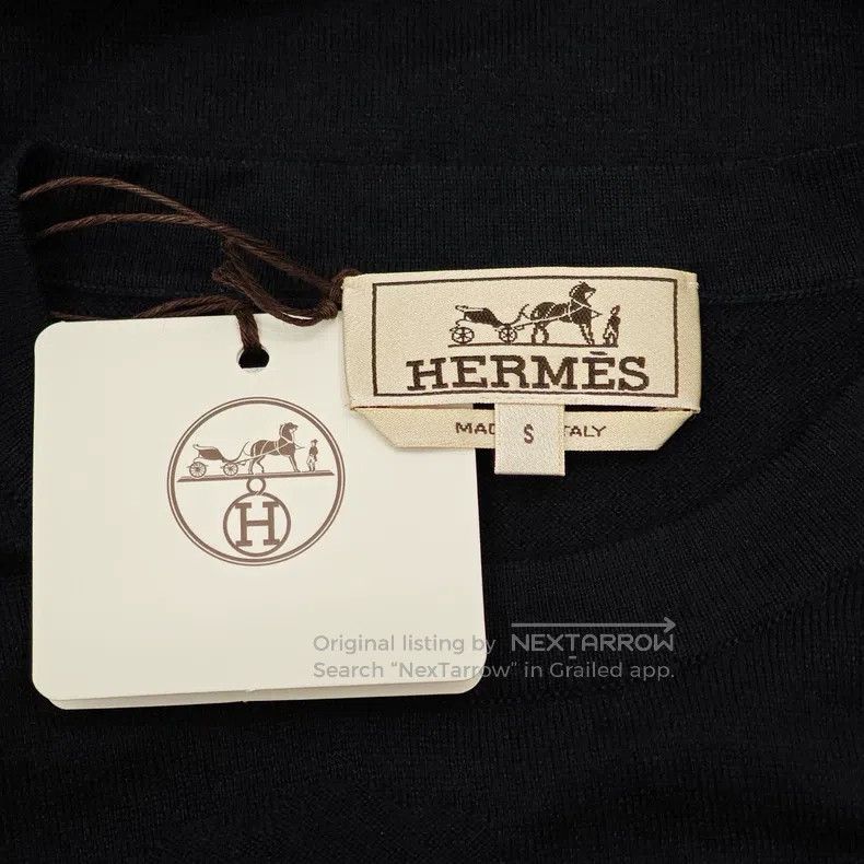 Hermes Hermes Navy Blue Subtle Pattern, Knit Sweater Size US L / EU 52-54 / 3 - 3 Thumbnail