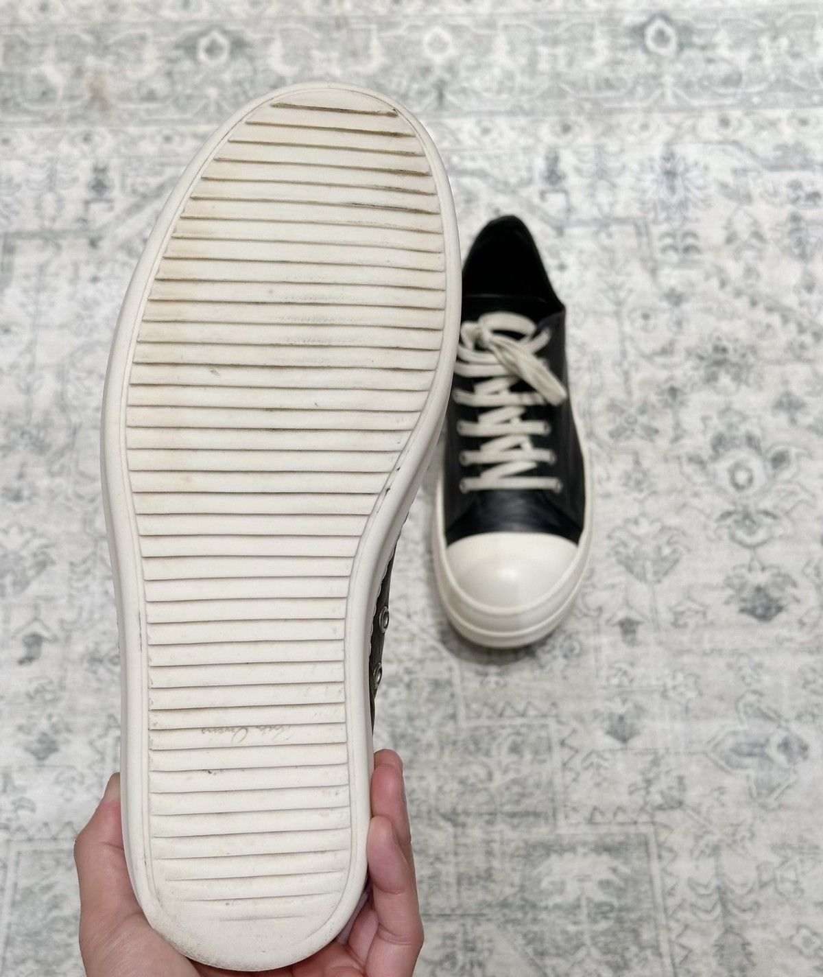 Rick Owens Rick Owens Mainline Leather Low-Top Sneakers Size US 8.5 / EU 41-42 - 7 Thumbnail