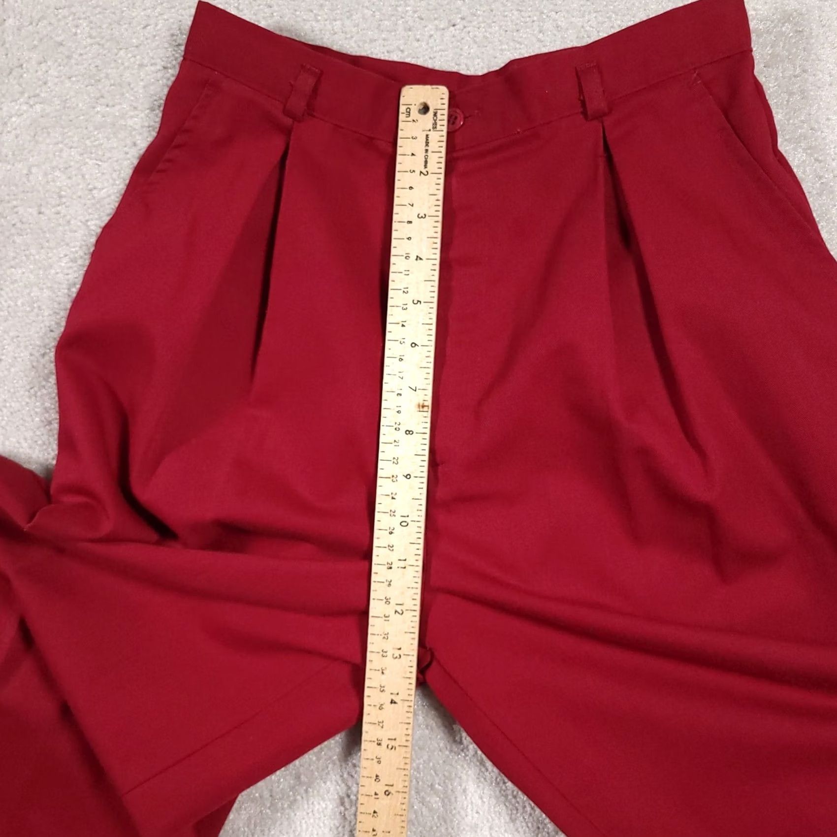 JCPenney VINTAGE JC Penney Dress Pants Trousers Women's 4 Red Pleated Wide-Leg 29in Inseam 26×29 Miss America Dress Pants Mens? No, Womens Size 27" / US 4 / IT 40 - 7 Thumbnail