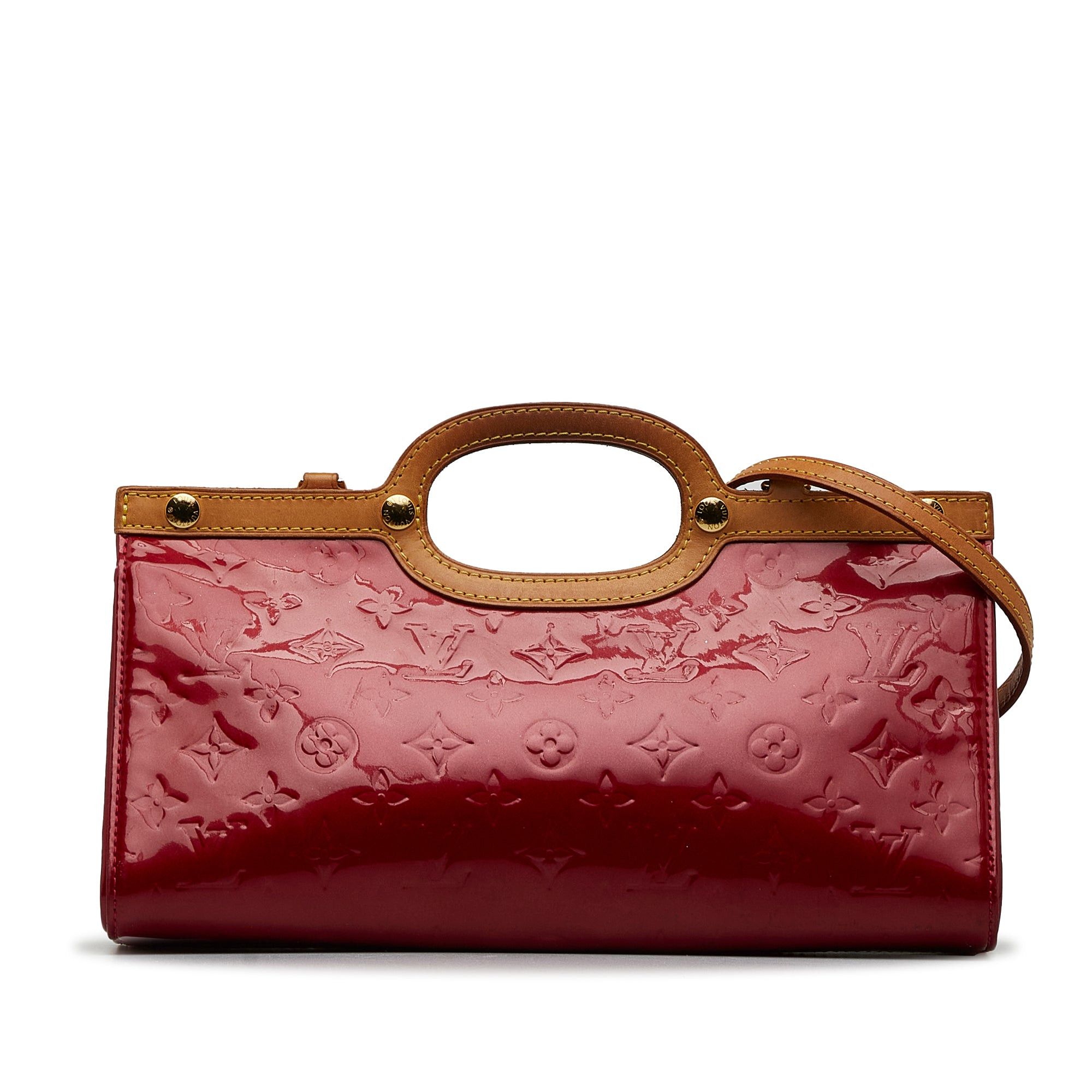 image of Louis Vuitton Monogram Vernis Roxbury Drive Satchel in Red, Women's
