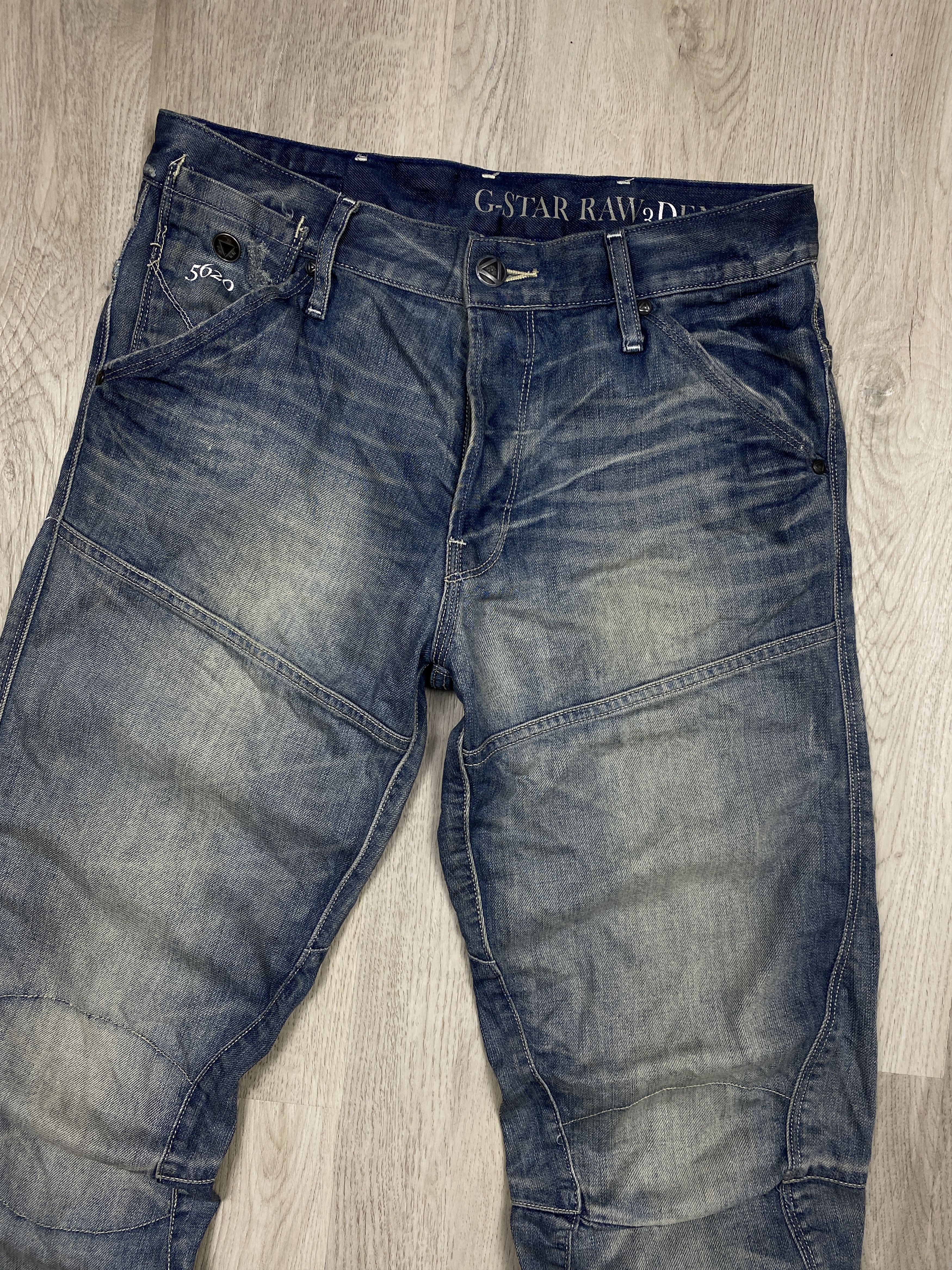 G-Star G Star Raw Mens 3D Tapered Denim Pants Double Knee Y2K Size US 30 / EU 46 - 7 Thumbnail