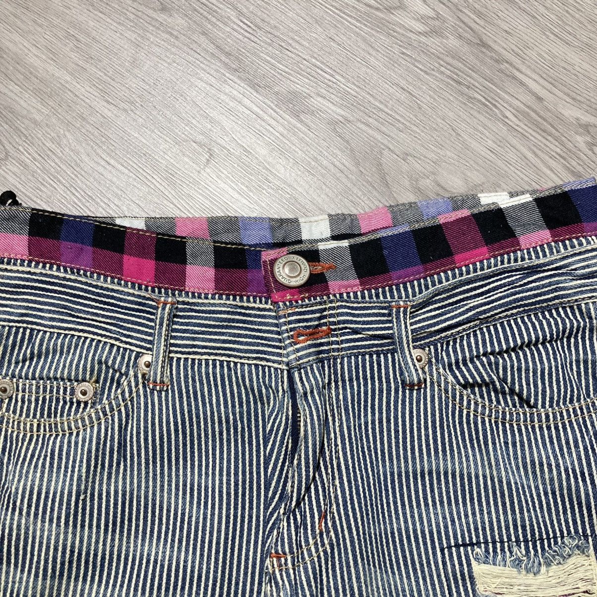 Japanese Brand 2000s Japanese Brand Double Waist Ripped Striped Pants Size US 29 - 10 Thumbnail
